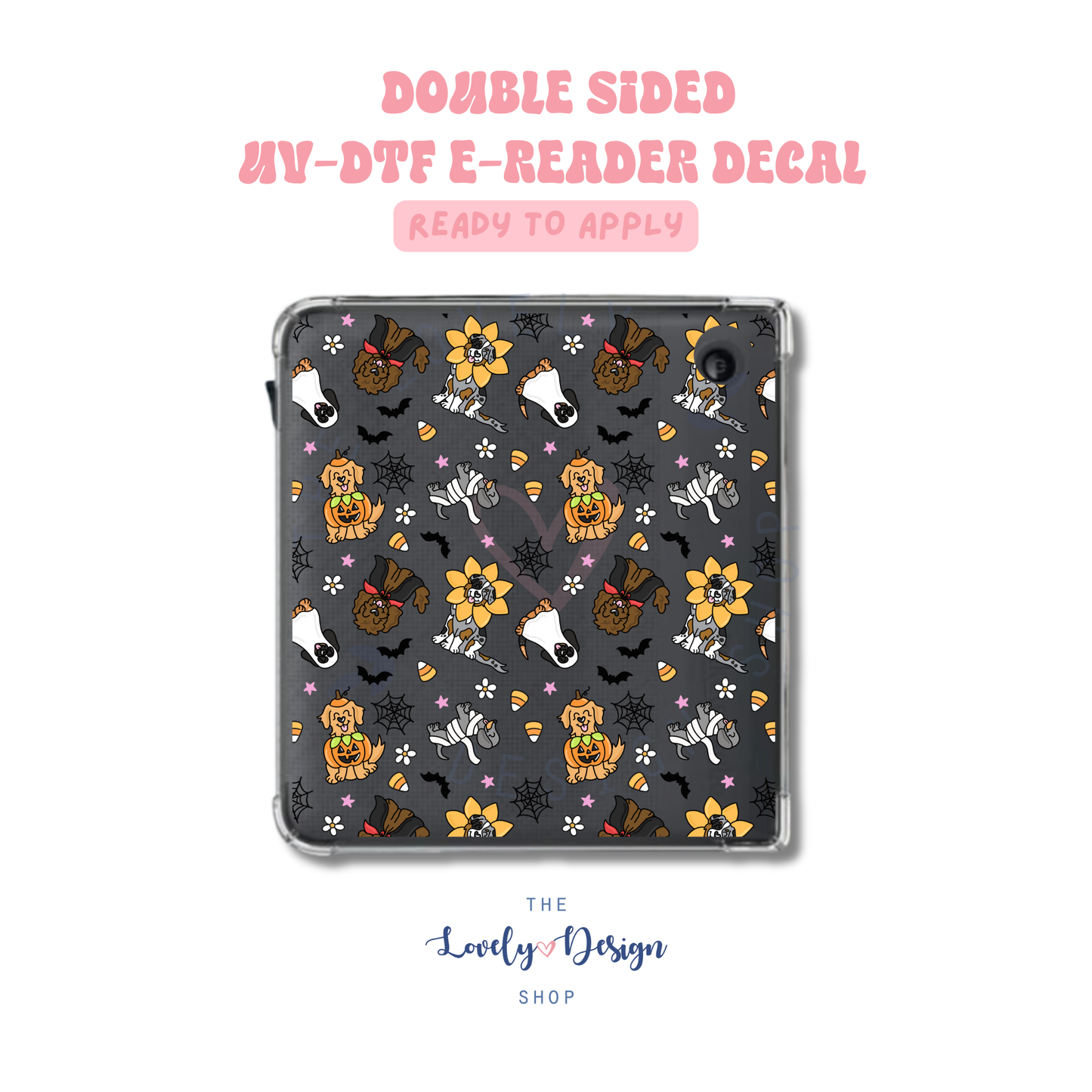 Spooky Pups - UV DTF E-Reader Decal - Aug 8