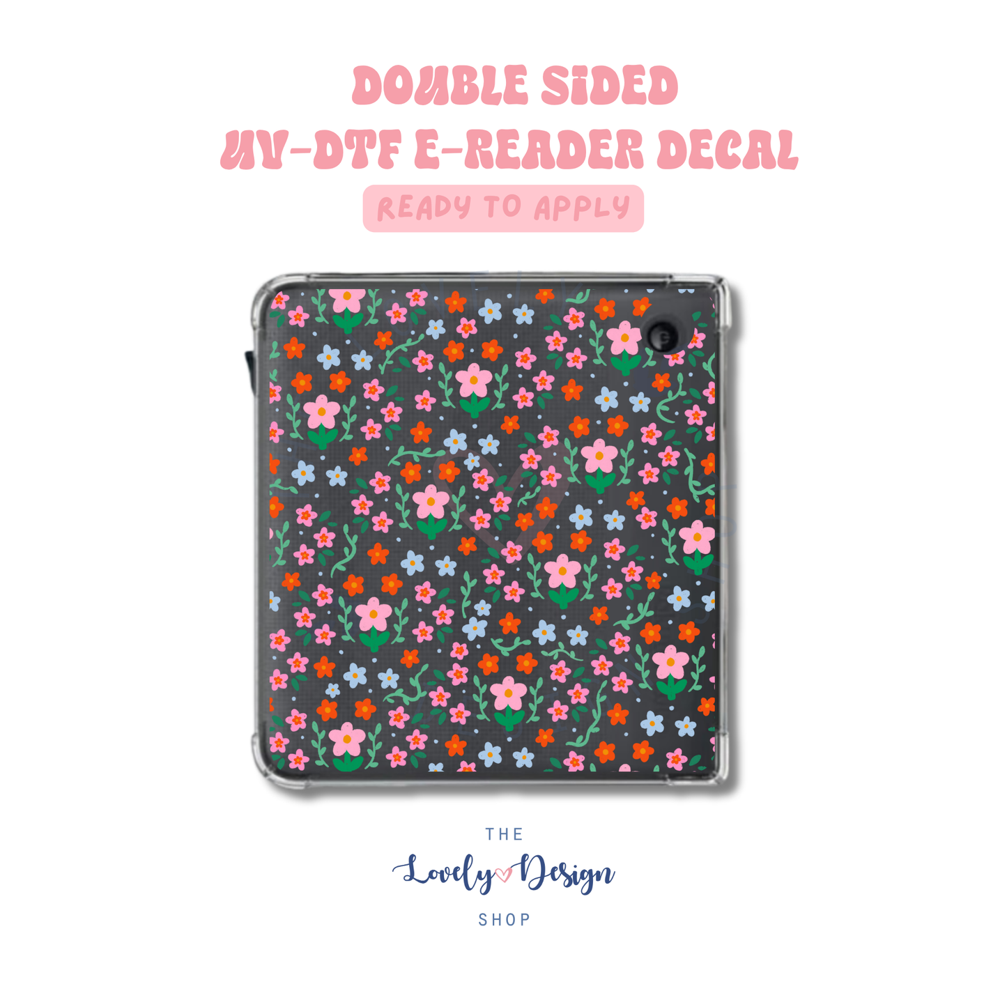 Summer Flowers - UV DTF E-Reader Decal - Aug 8