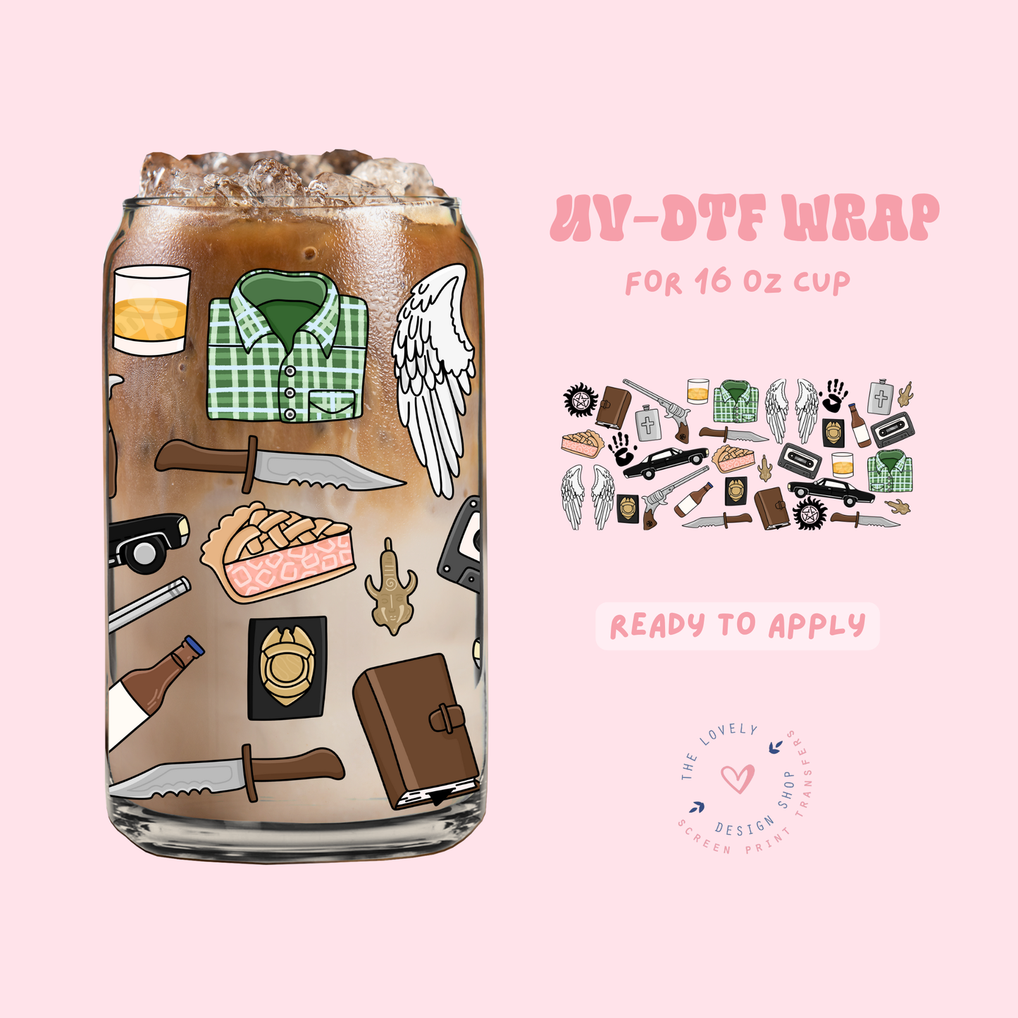 Supernatural - UV DTF 16 oz Libbey Cup Wrap - Jun 11