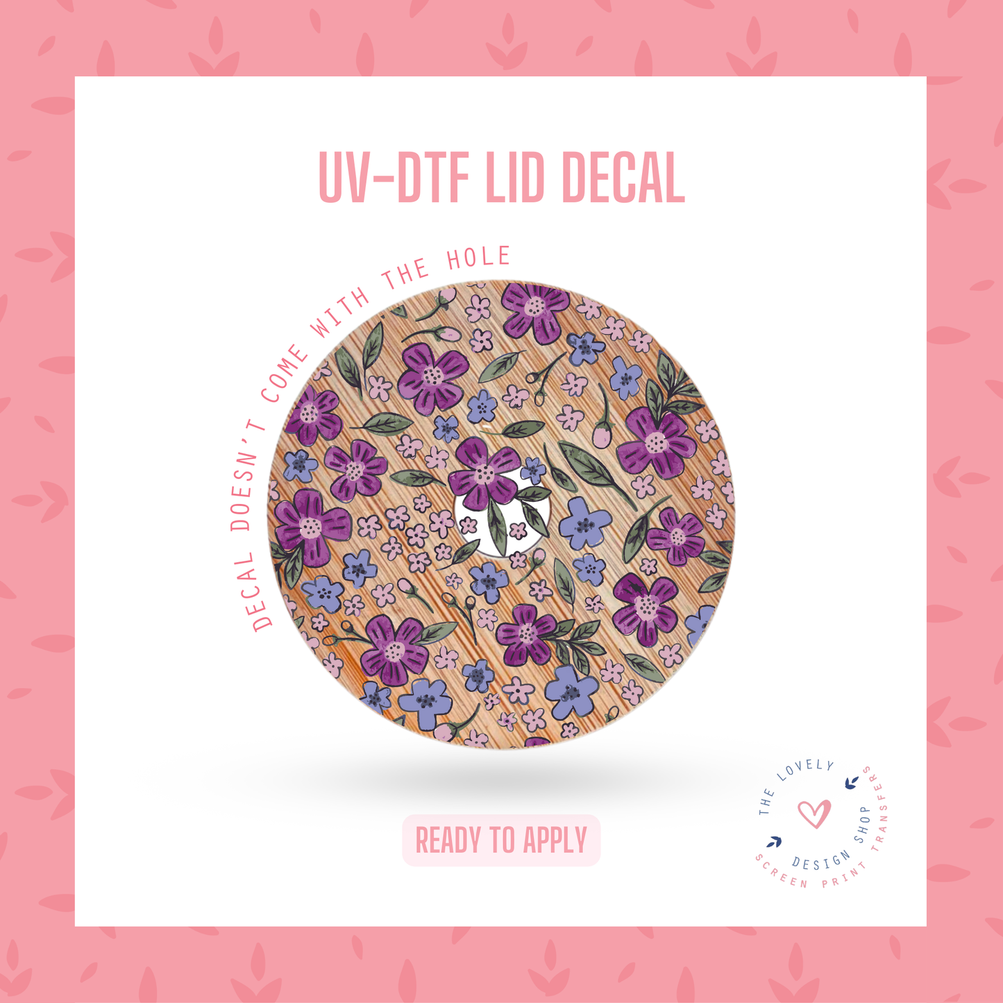 Blue And Purple Floral - UV DTF Lid Decal - Jan 14