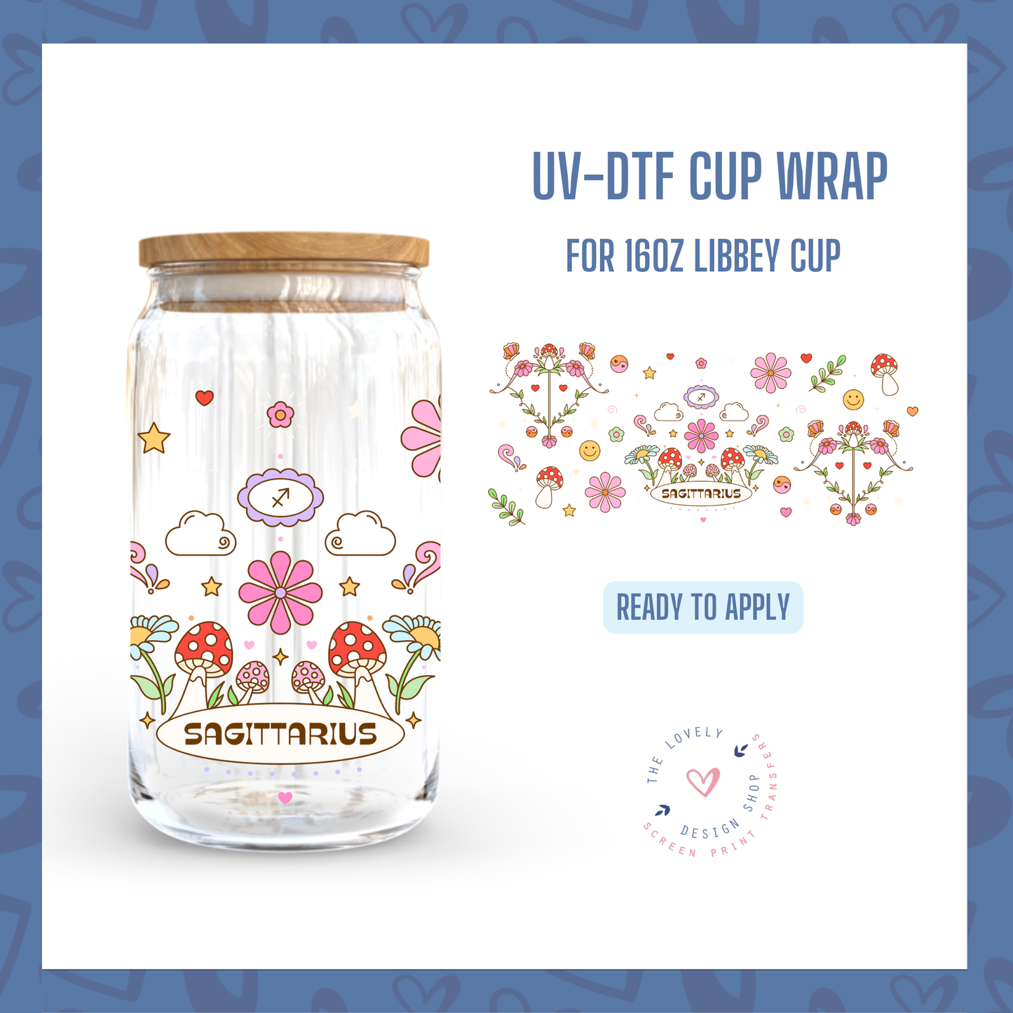 Zodiac Signs - UV DTF 16 oz Libbey Cup Wrap Jul 22