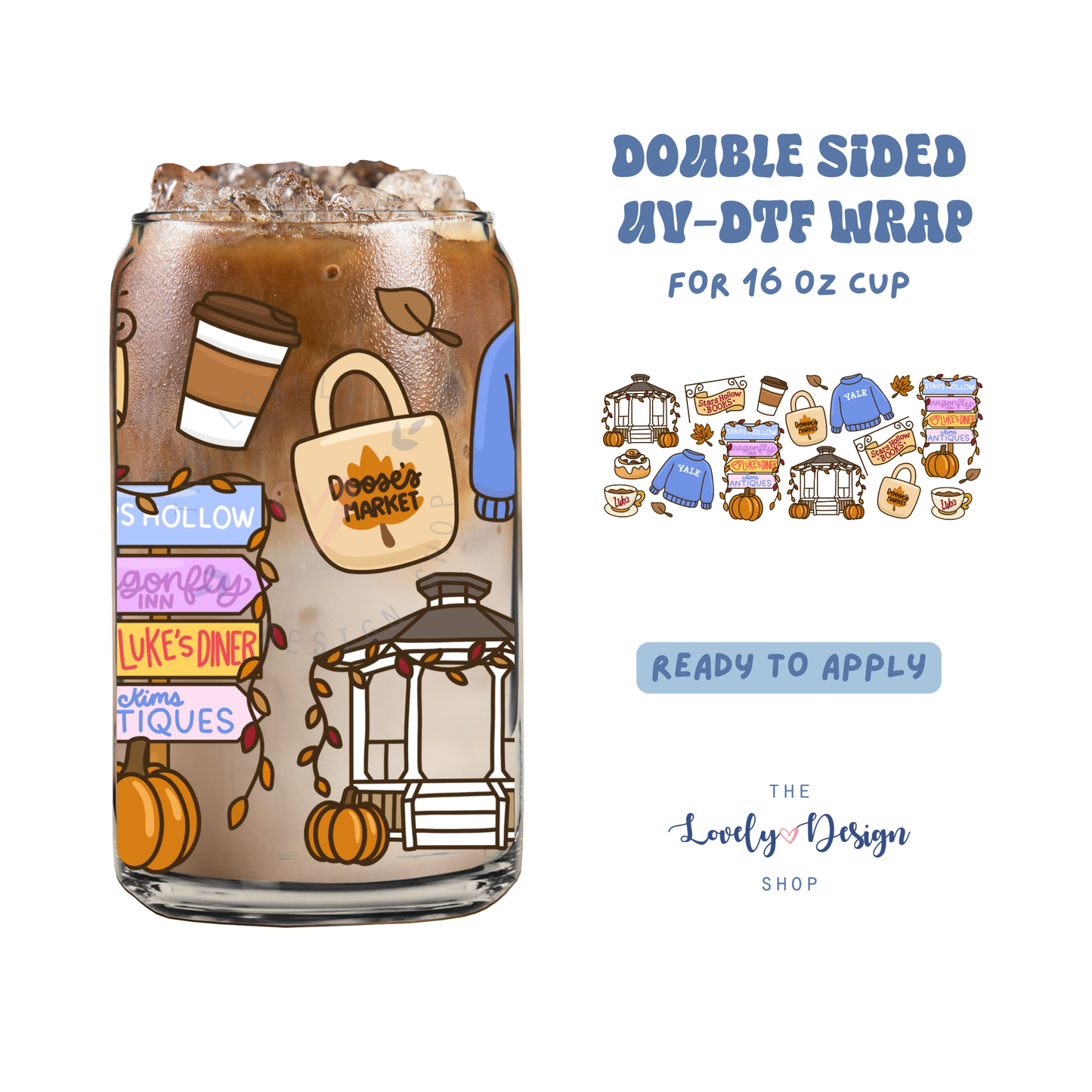 GGs Town in Fall - UV DTF 16 oz Libbey Cup Wrap - July 24