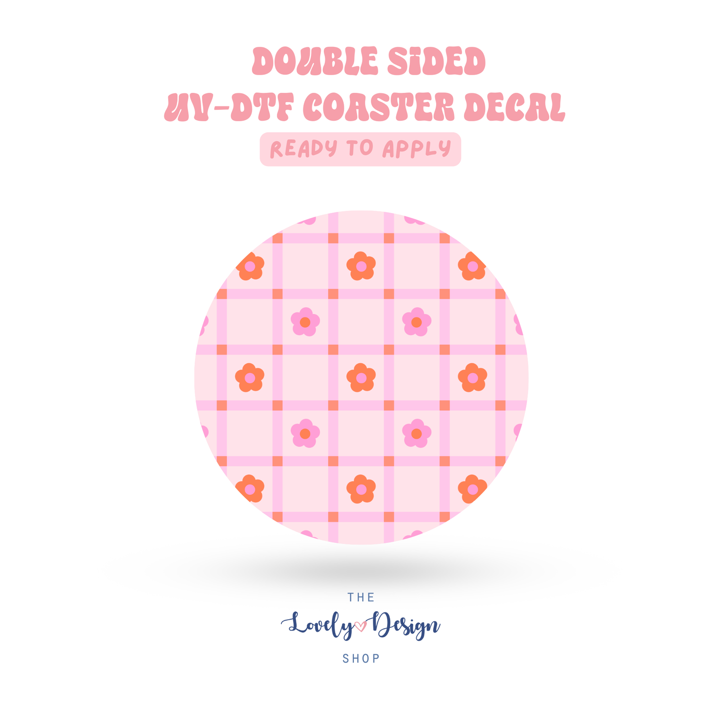 Plaid Daisies - UV DTF Coaster Decal - Aug 27
