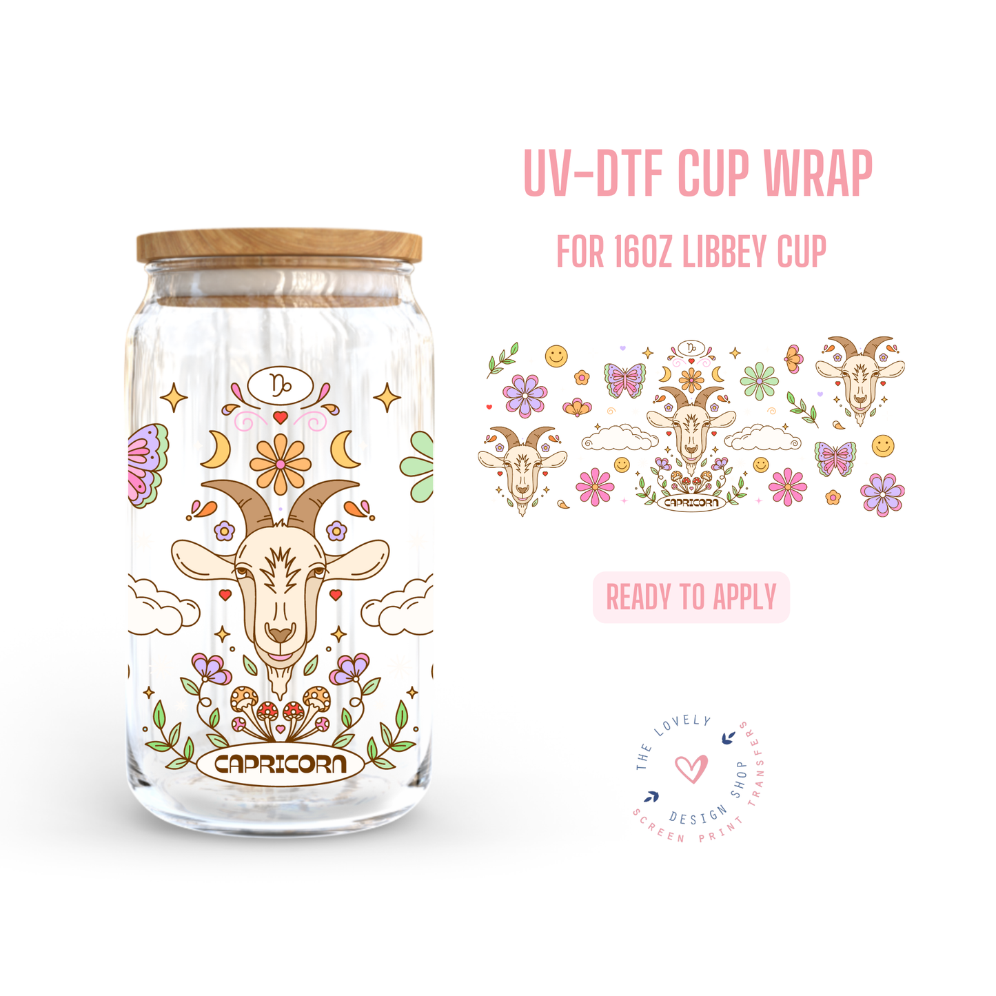 Zodiac Sign Wrap Bundle - UV DTF 16 oz Libbey Cup Wrap Jul 22