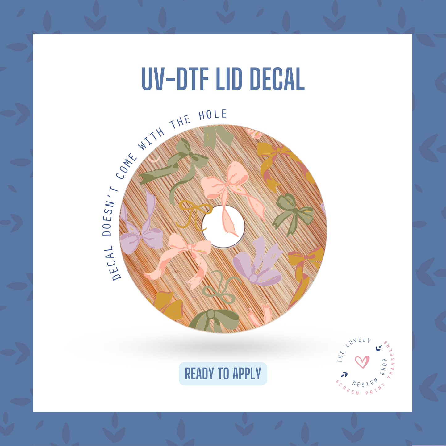 Pastel Bows - UV DTF Lid Decal - Jan 14