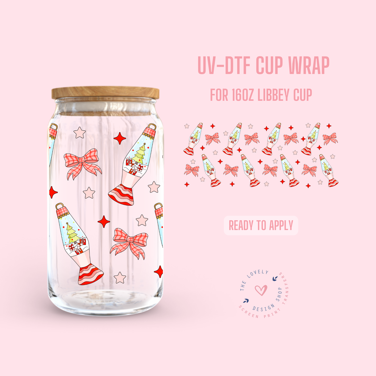 Christmas Lamp - UV DTF 16 oz Libbey Cup Wrap - Sep 30