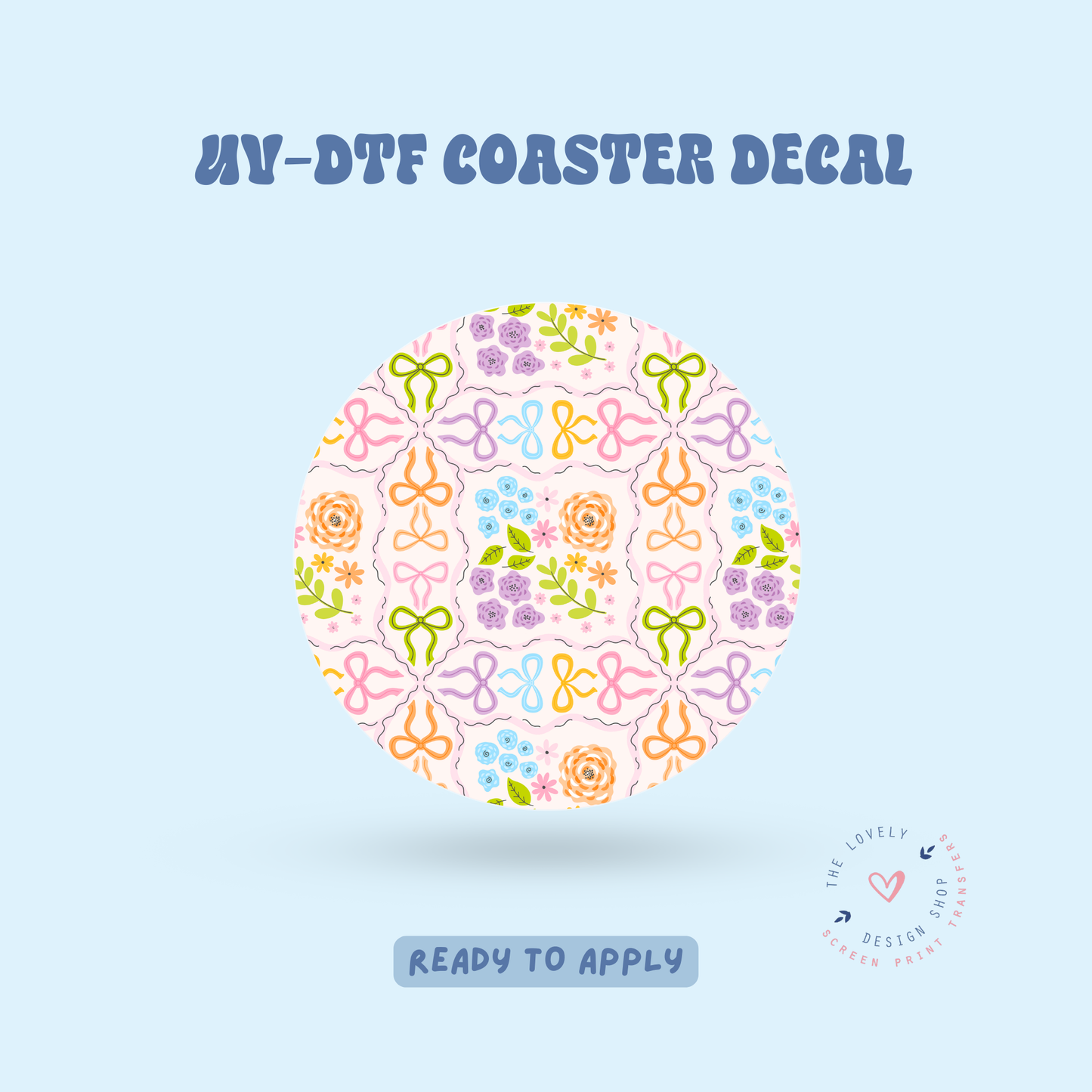 Colorful Pattern - UV DTF Coaster Decal - Apr 23