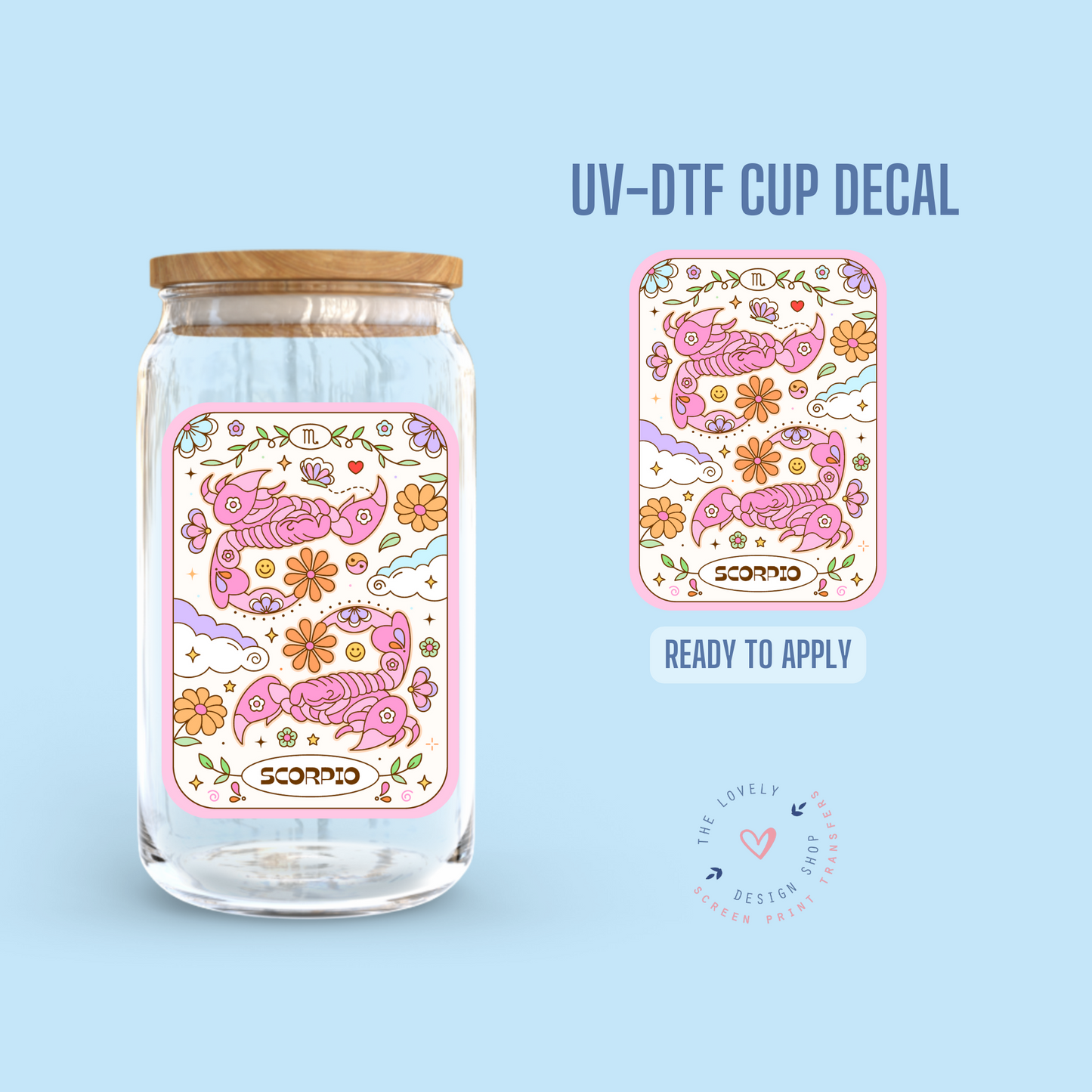 Zodiac Signs Tarot Cards - UV DTF Cup Decal (Ready to Ship) May 20