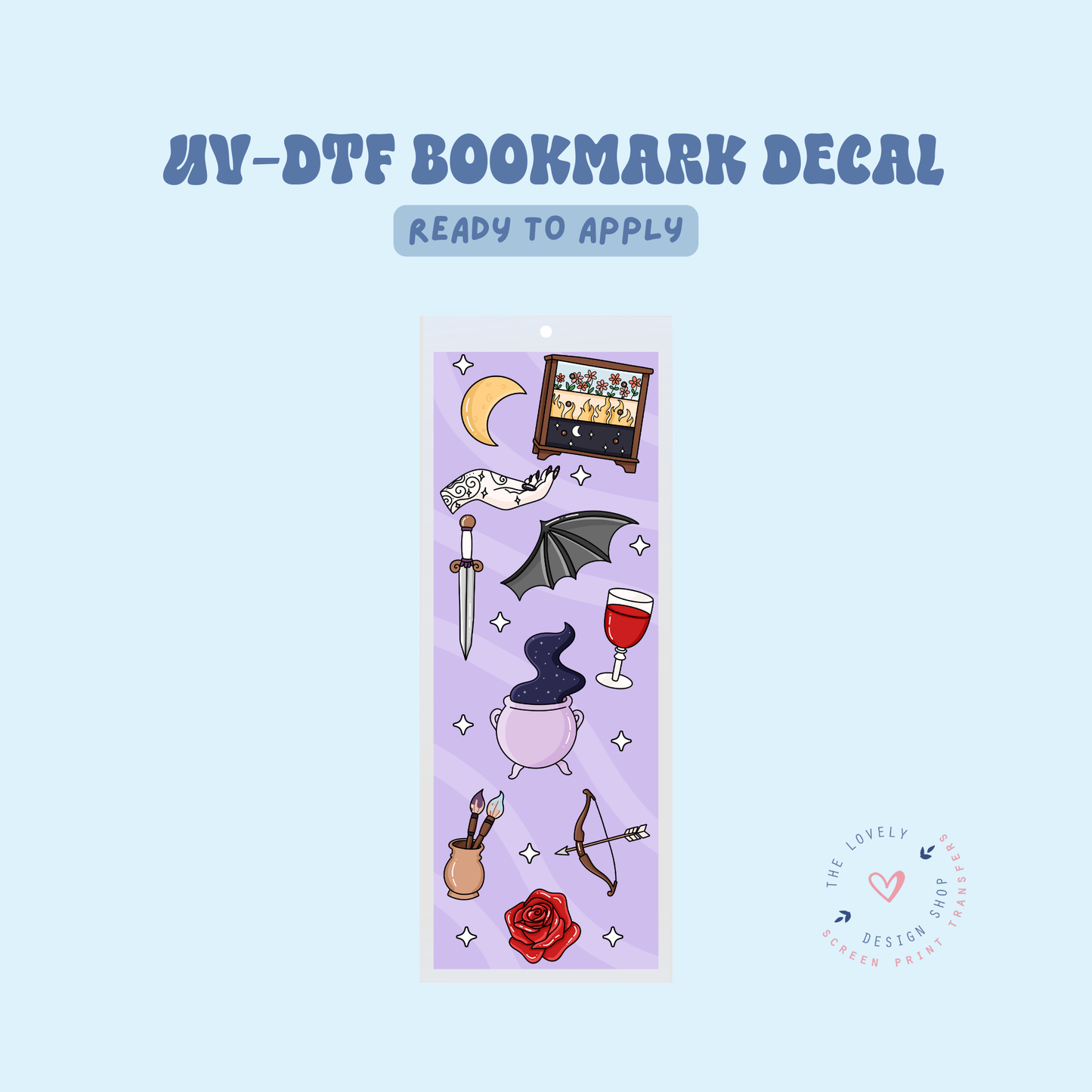 Acotar - UV DTF Bookmark Decal - May 2