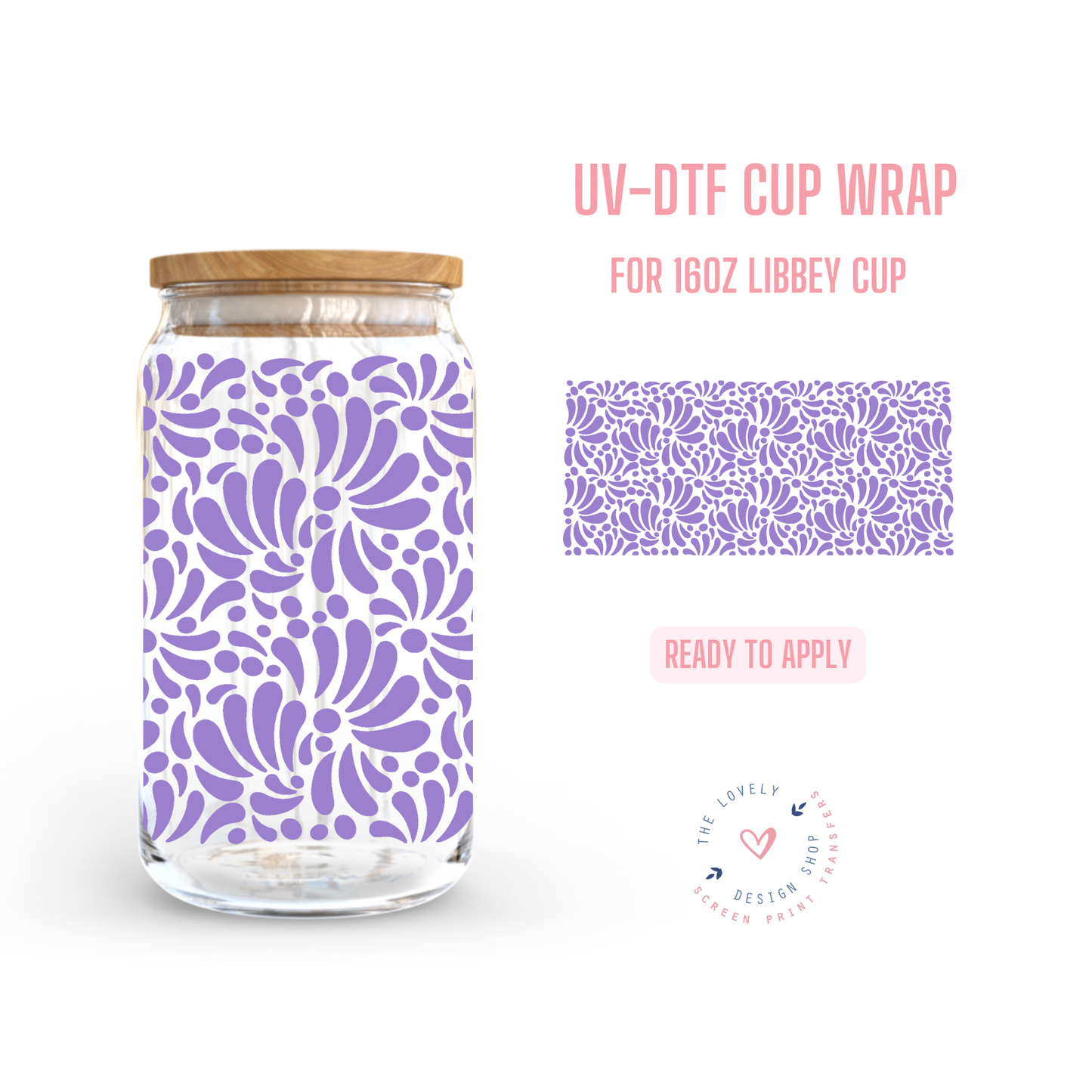 Talavera - UV DTF 16 oz Libbey Cup Wrap (Ready to Ship) May 28