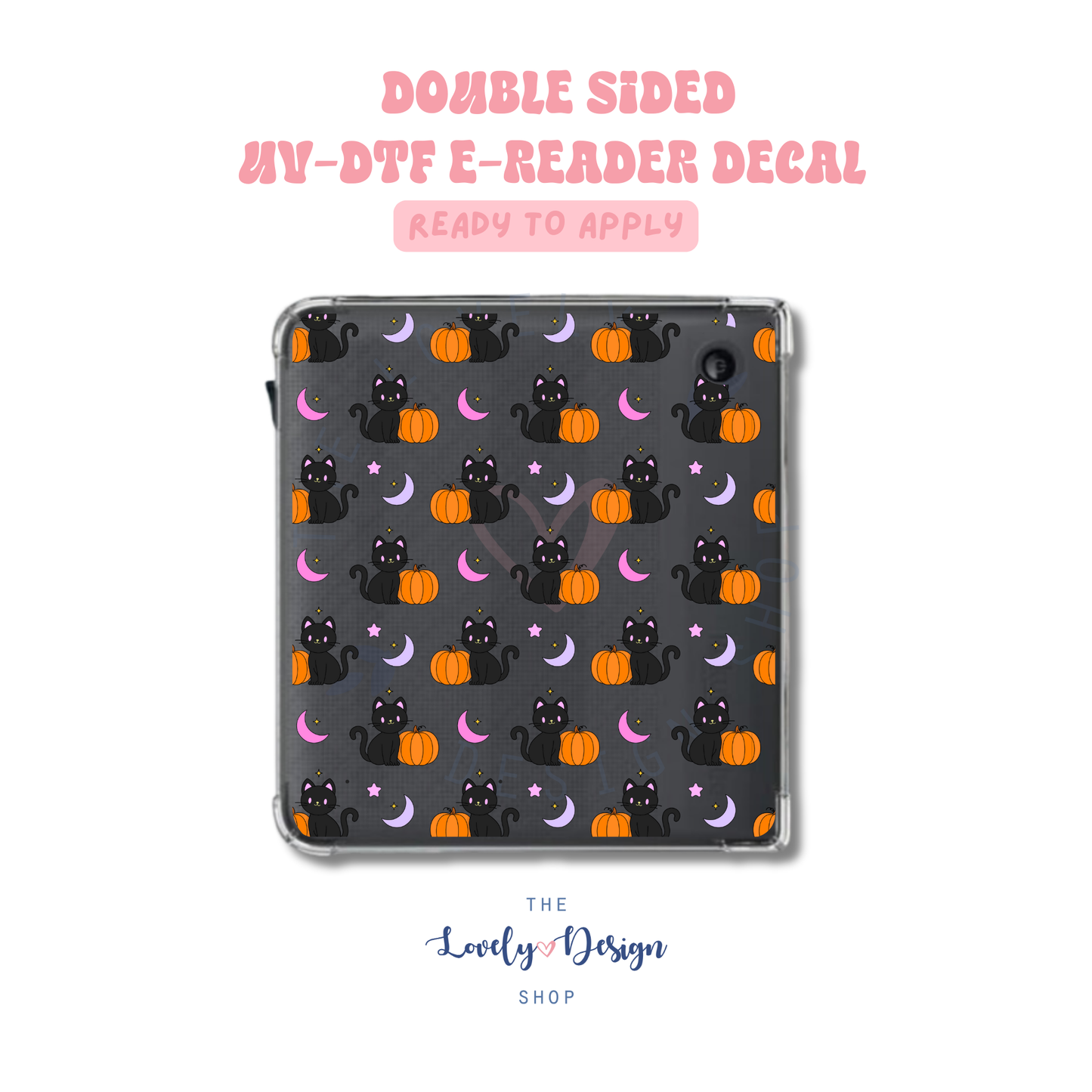 Black Cat Pumpkins - UV DTF E-Reader Decal - Aug 27