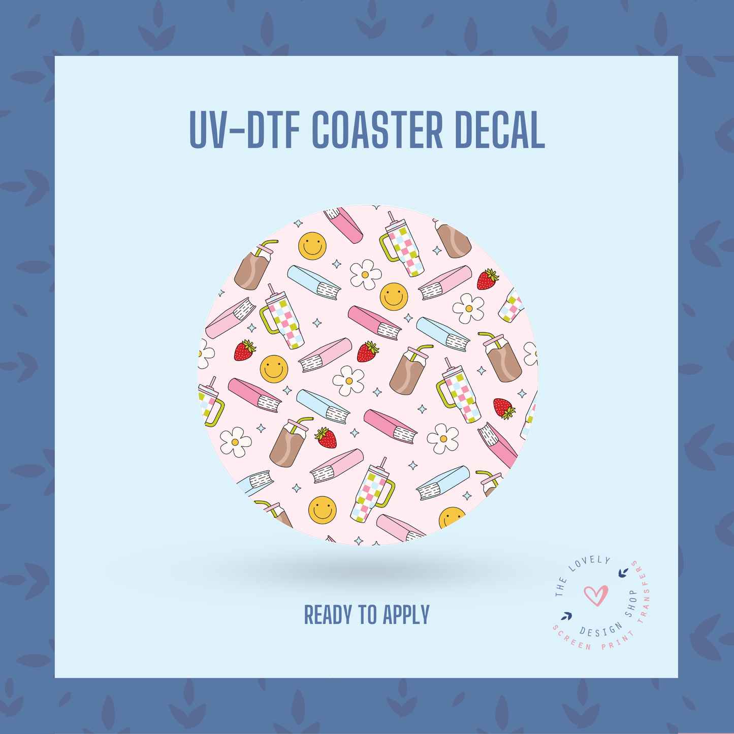 Smileys & Books - UV DTF Coaster Decal - Jul 15