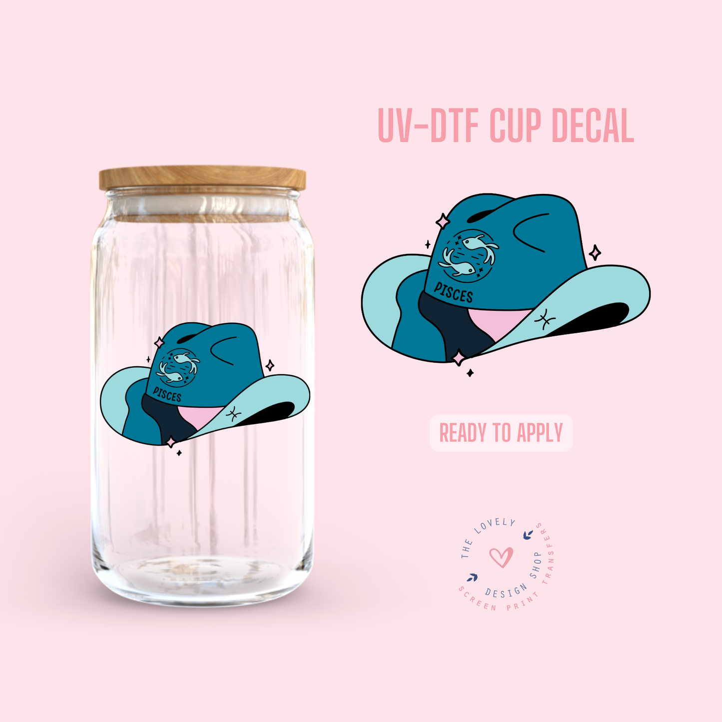 Zodiac Signs Cowboy Hats - UV DTF Cup Decal (Ready to Ship) Jun 17
