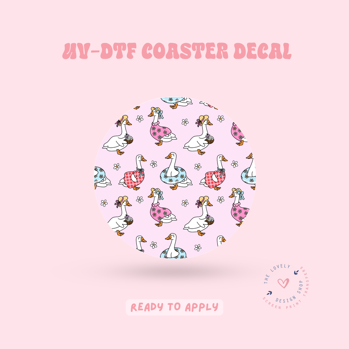 Summer Geese - UV DTF Coaster Decal - May 2