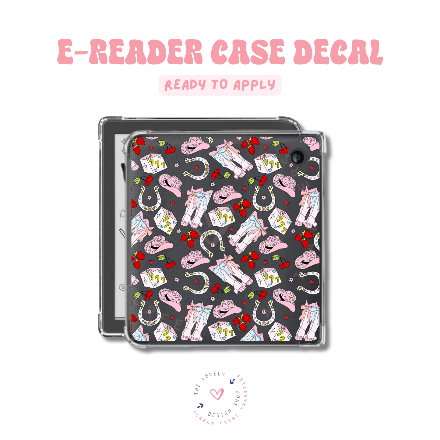 Lucky Cowgirl - UV DTF E-Reader Decal - Feb 19