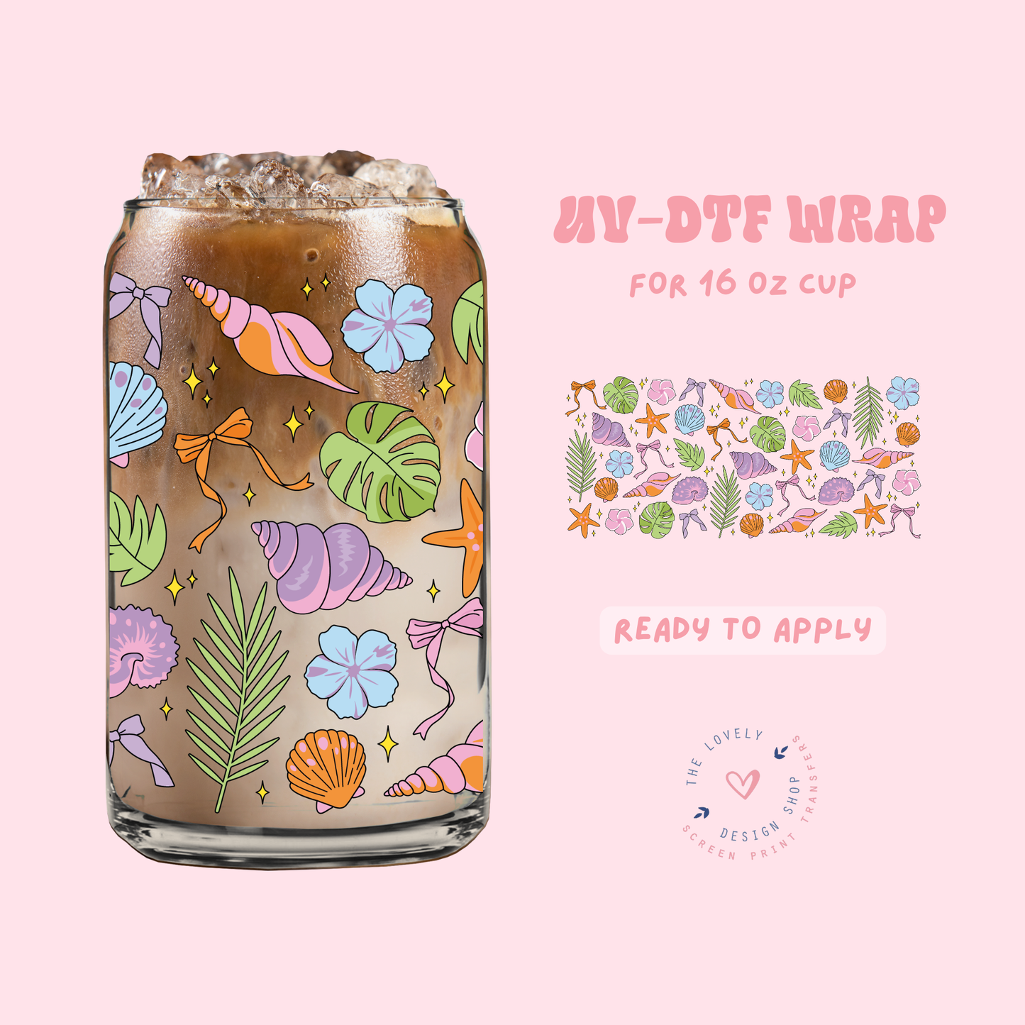 Summer Vibes - UV DTF 16 oz Libbey Cup Wrap - May 2