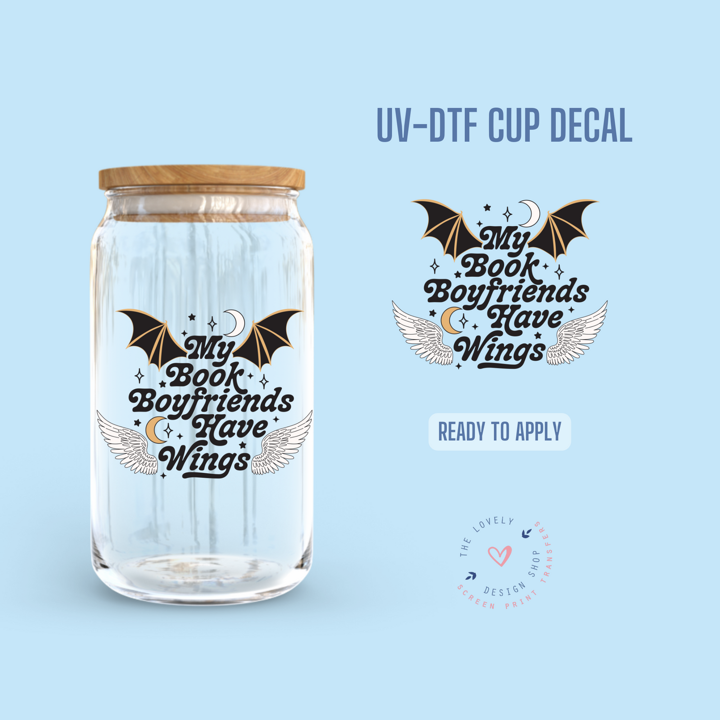Wings - UV DTF Cup Decal (Ready to Ship) Apr 22