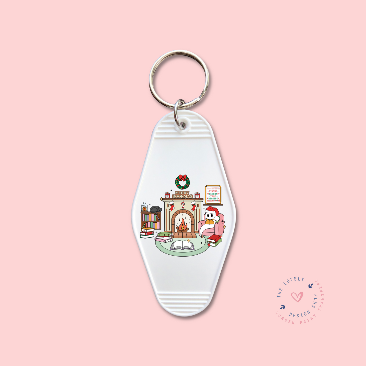 Merry Bookmas Ghost - Keychain UV DTF Decal - Nov 4