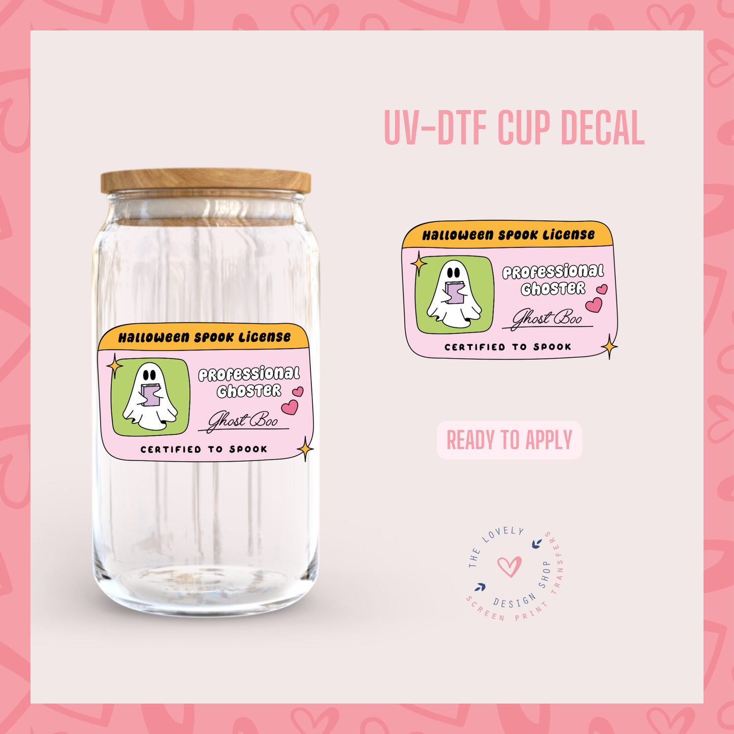 Halloween Spook Lincense - UV DTF Cup Decal (Ready to Ship) Jun 17