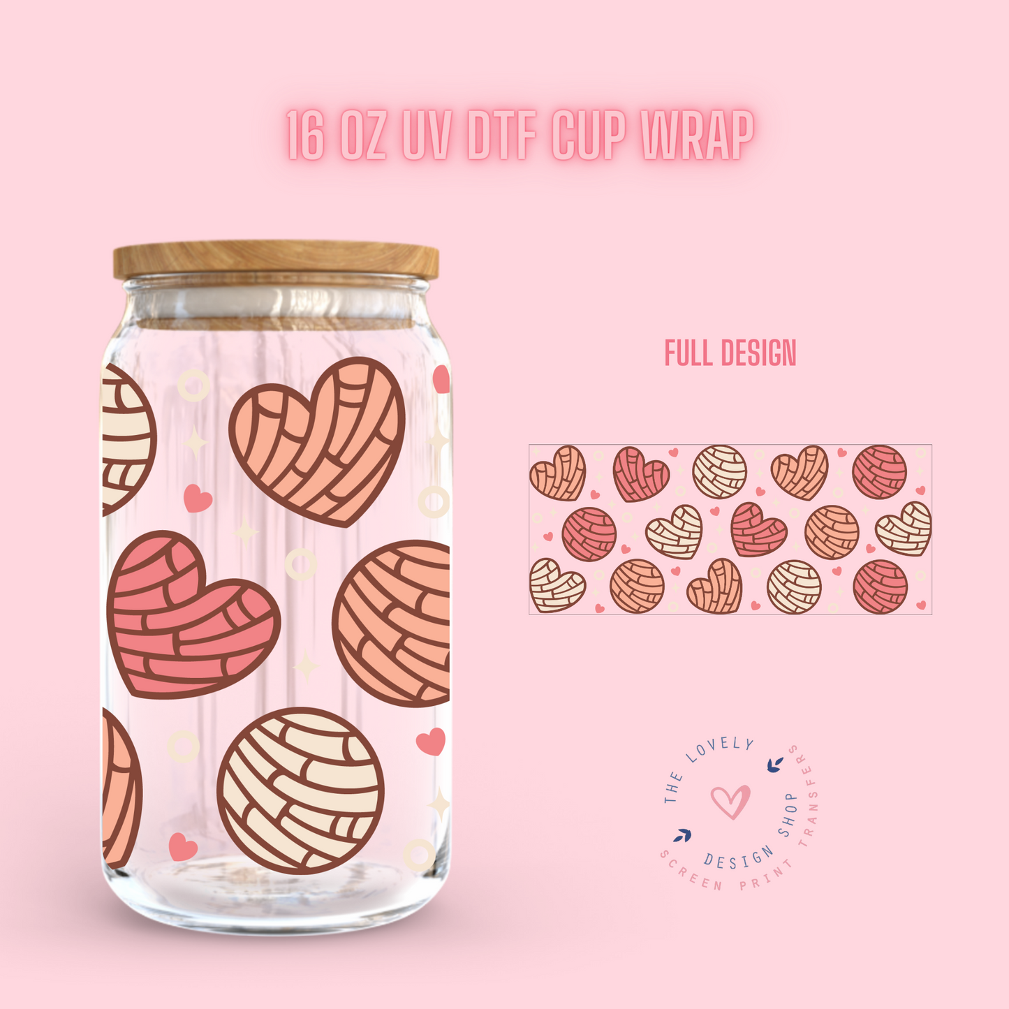 Conchas De Mi Vida - UV DTF 16 oz Libbey Cup Wrap (Ready to Ship)