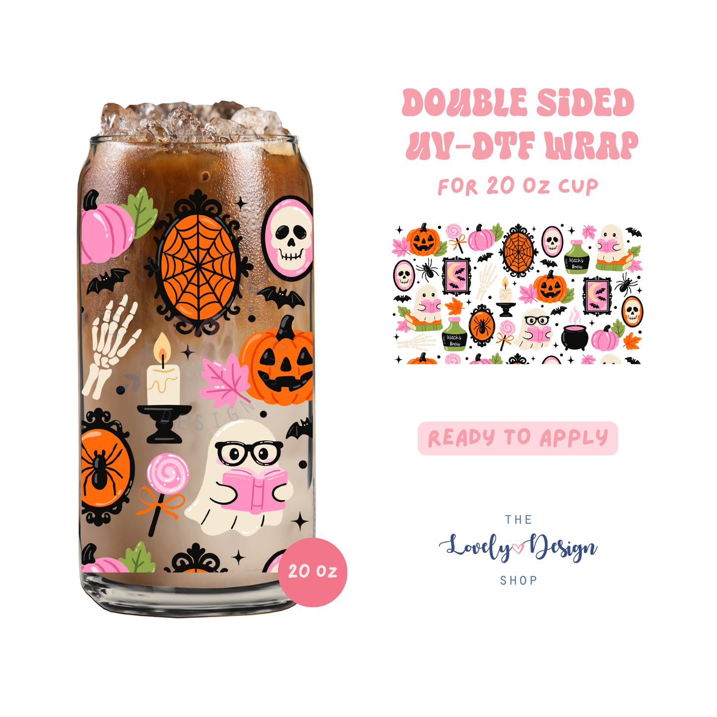 Witchy Boo Crew - UV DTF 20 oz Libbey Cup Wrap - Aug 27