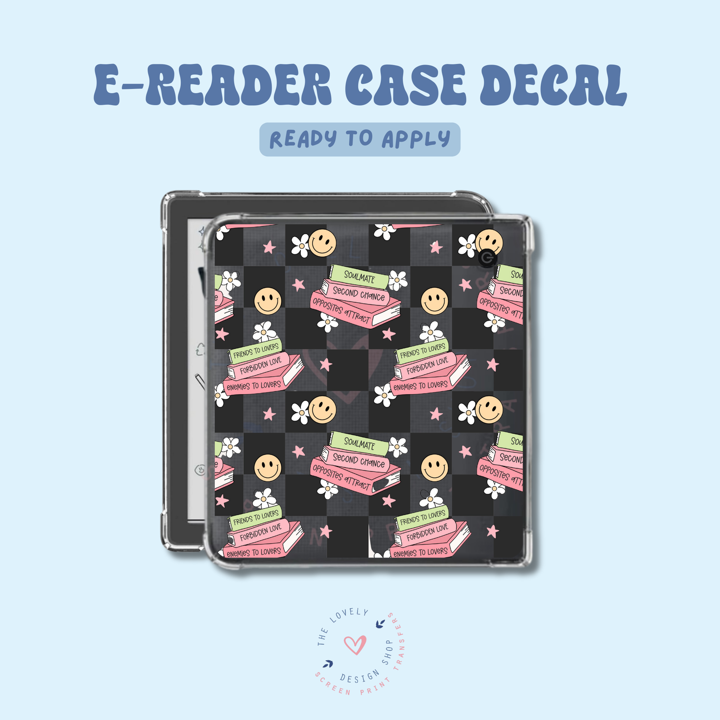 Checkered Tropes - UV DTF E-Reader Decal - Feb 4