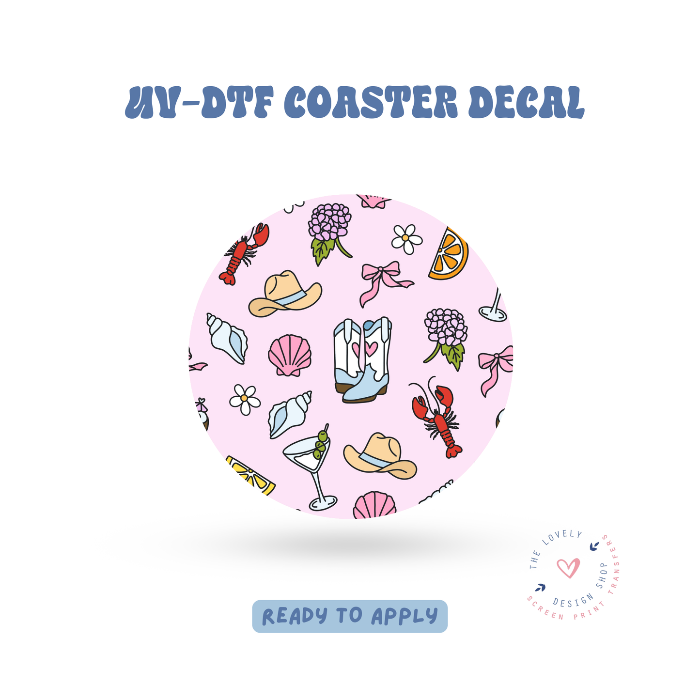 Coastal Colorful Cowgirl - UV DTF Coaster Decal - Apr 23