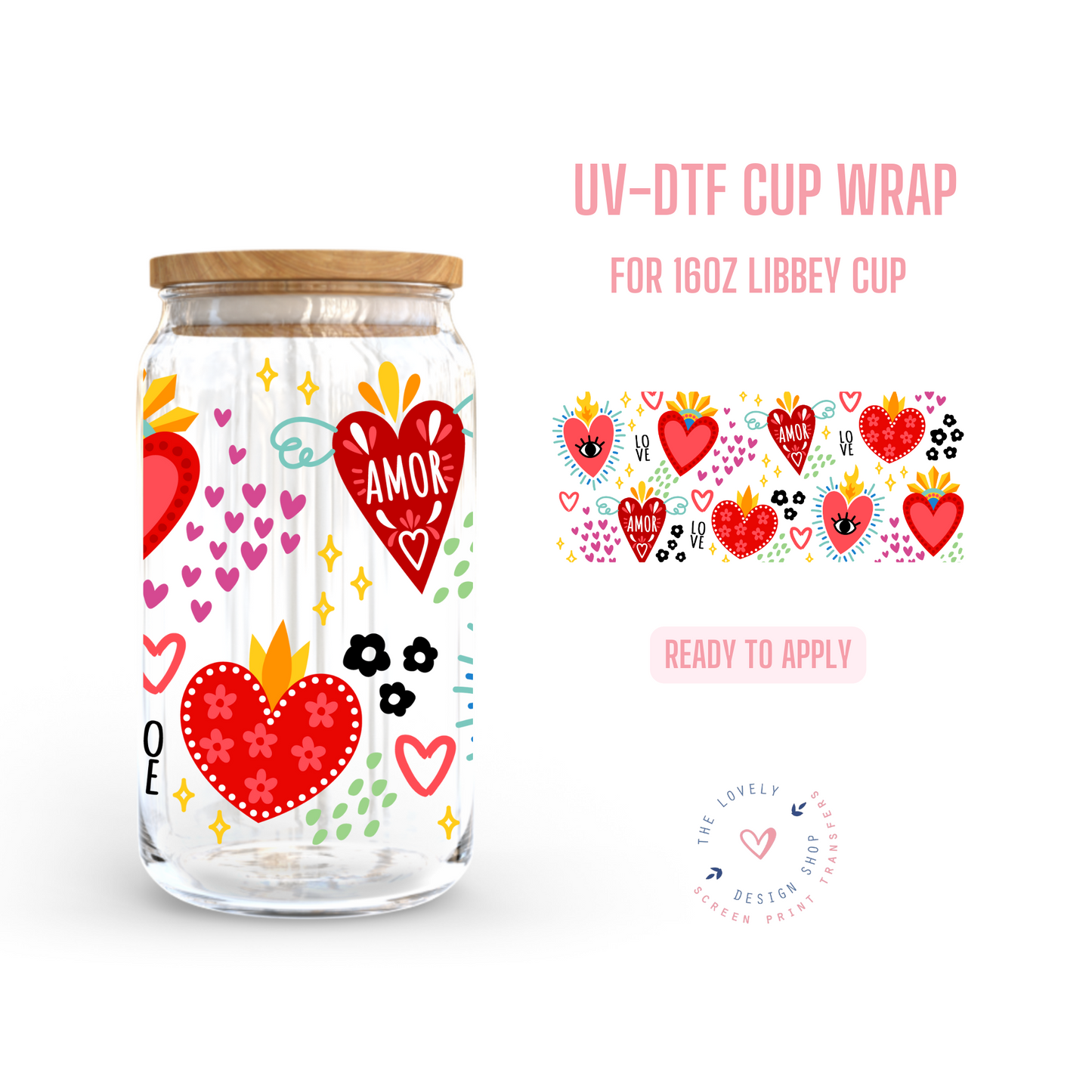 Milagritos - UV DTF 16 oz Libbey Cup Wrap (Ready to Ship) Mar 4