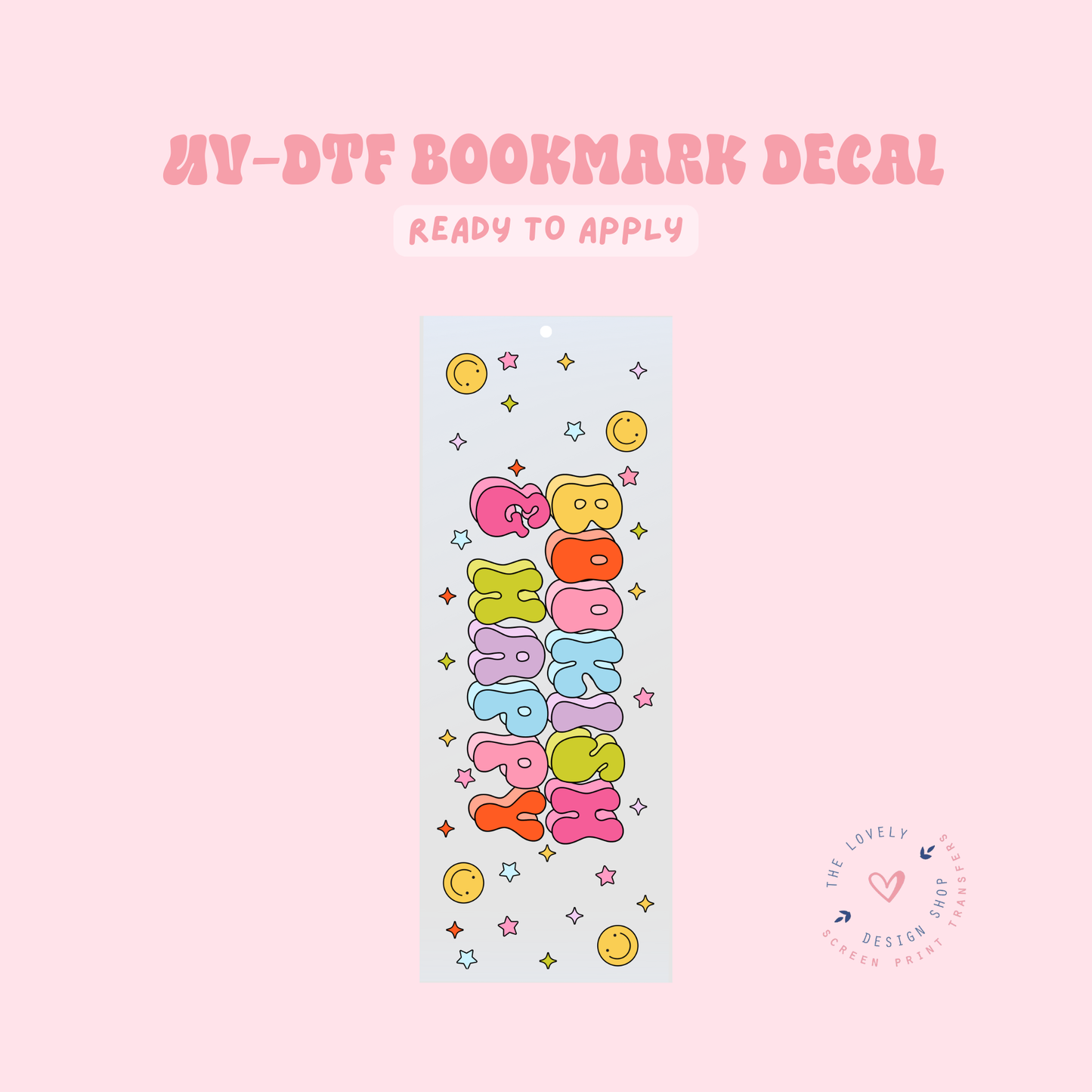 Bookish & Happy - UV DTF Bookmark Decal - Jan 27