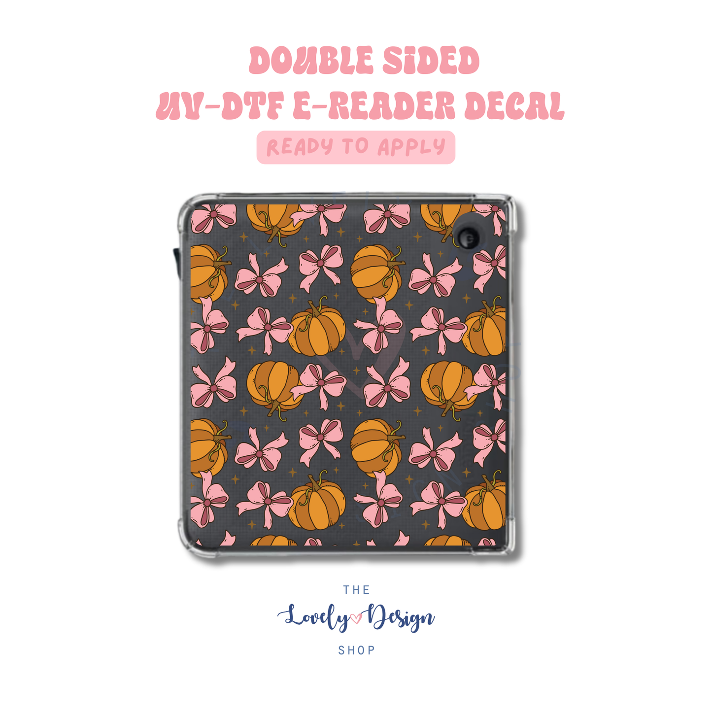 Classic Pumpkins And Bows - UV DTF E-Reader Decal - Aug 27