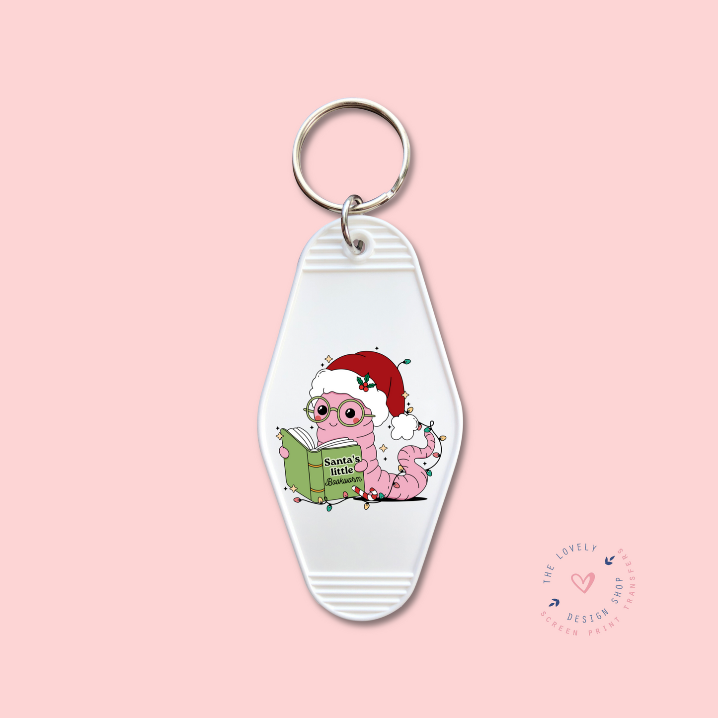 Santas Little Bookworm - Keychain UV DTF Decal - Nov 4