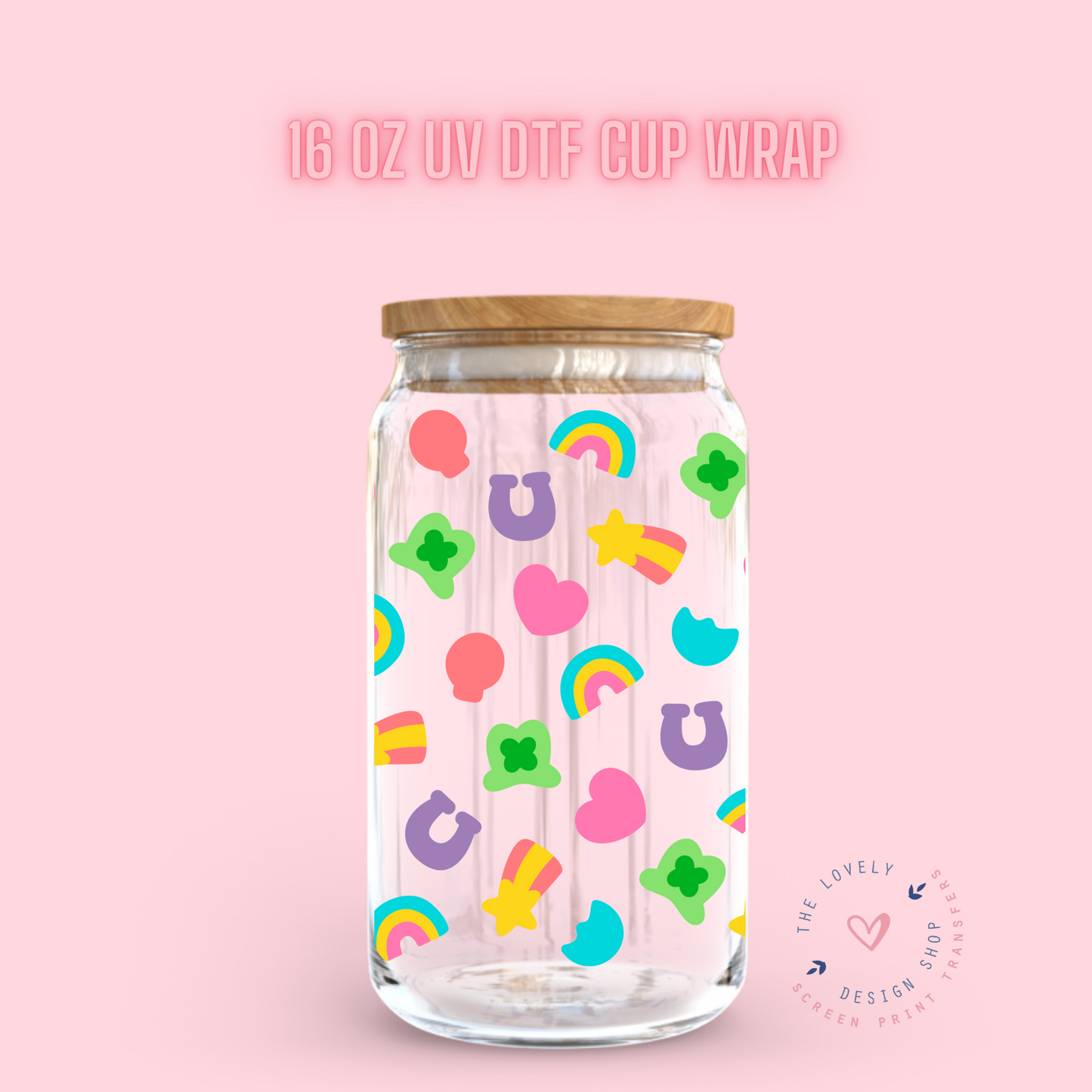 Charms - UV DTF 16 oz Libbey Cup Wrap (Ready to Ship)