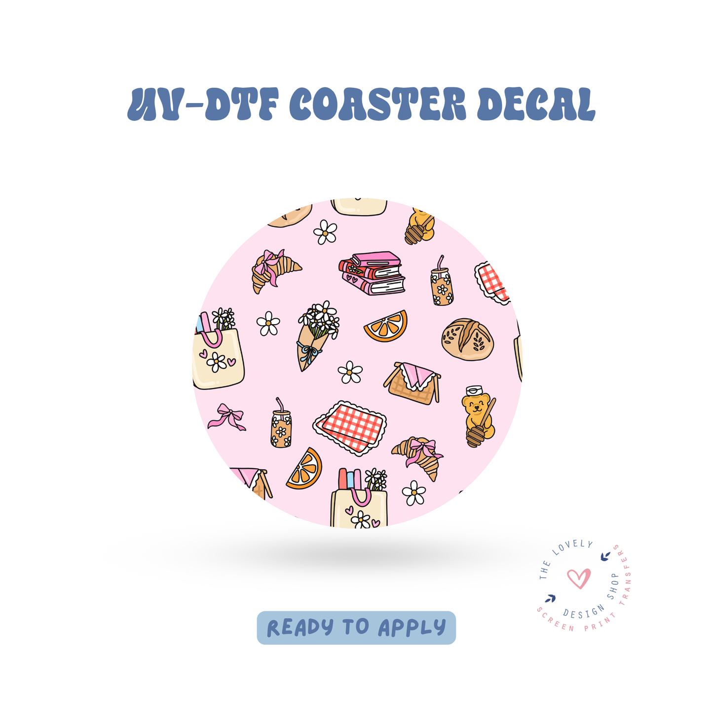 Summer Picnic - UV DTF Coaster Decal - Jun 11