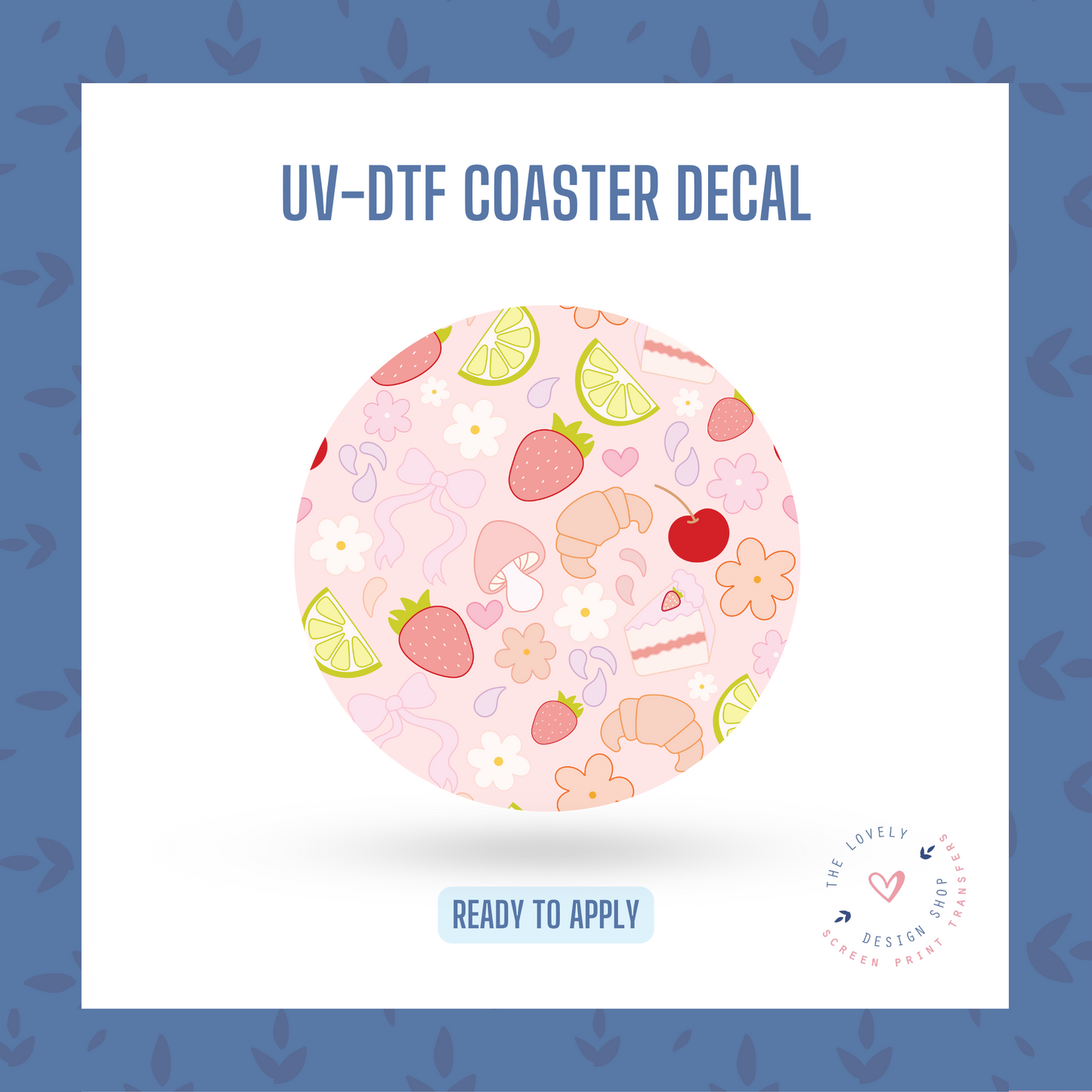 Spring Picnic - UV DTF Coaster Decal (Ready to Ship) May 20