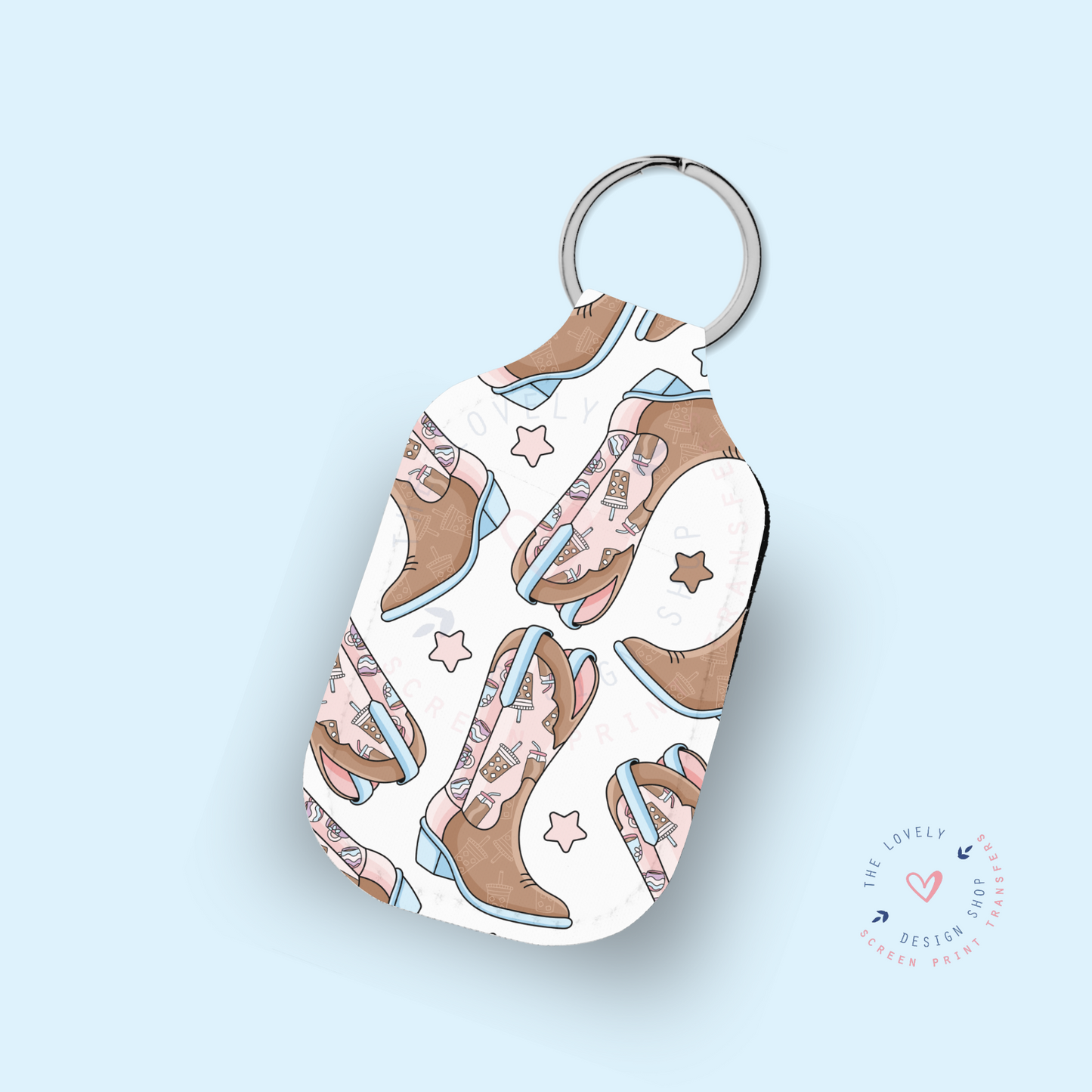 Coffee Cowgirl Boots - Hand Sanitizer Holder (Pack of 4)