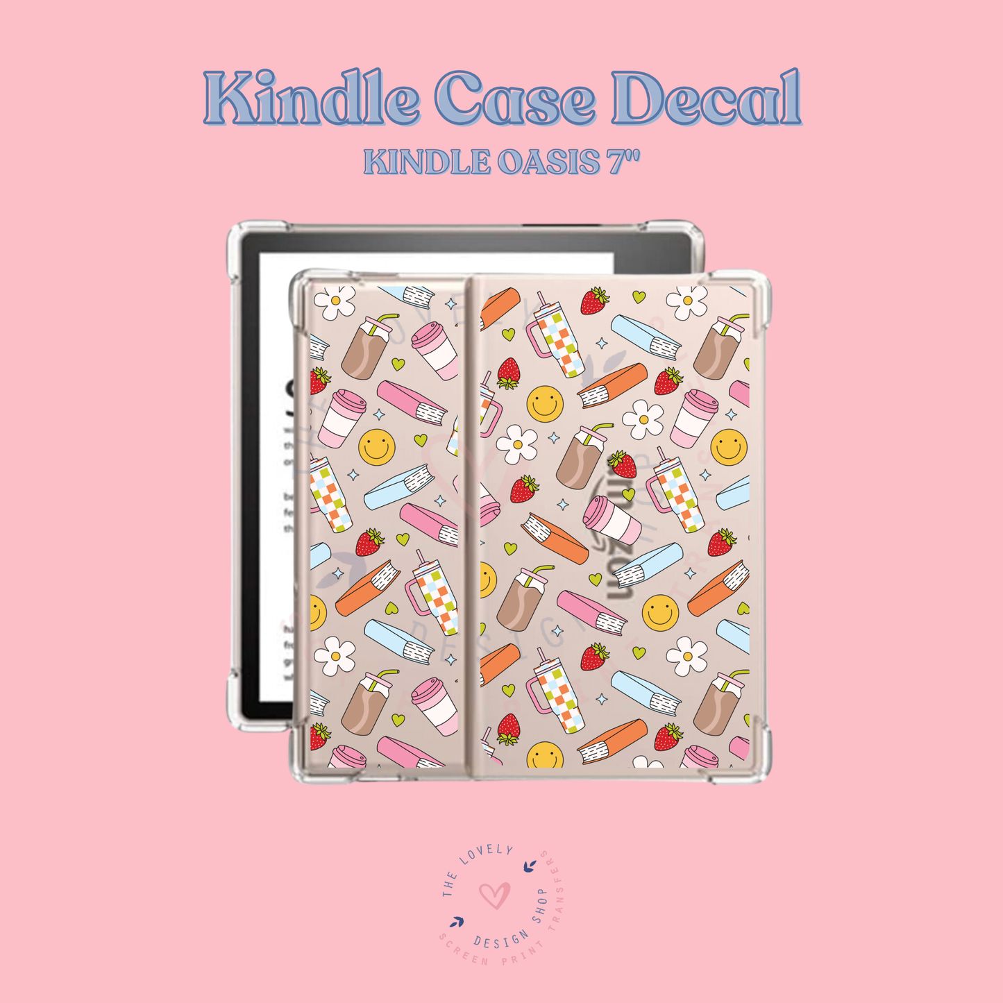 Smileys & Books - UV DTF Kindle Decal