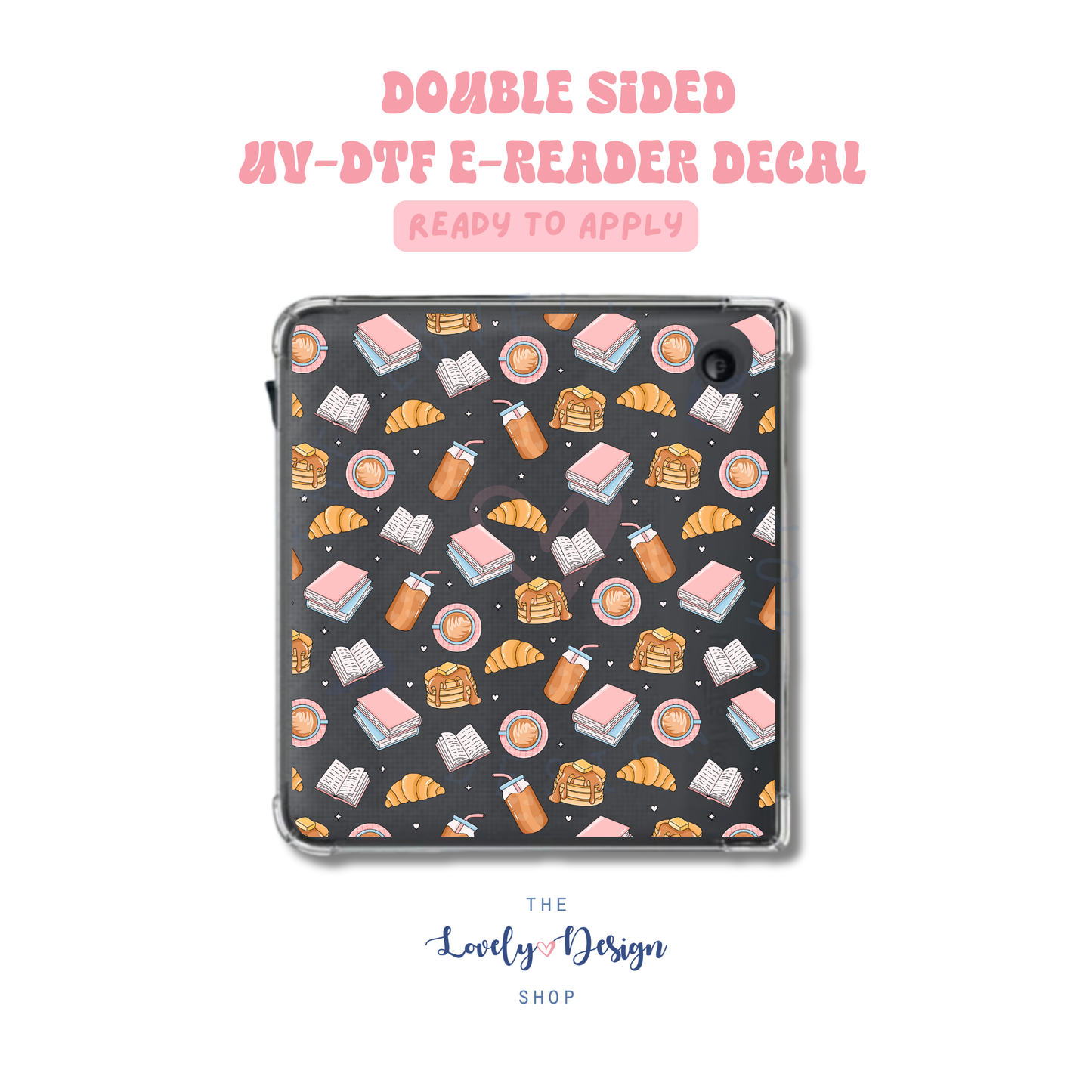 Bookish & Brunch Club - UV DTF E-Reader Decal - Aug 8