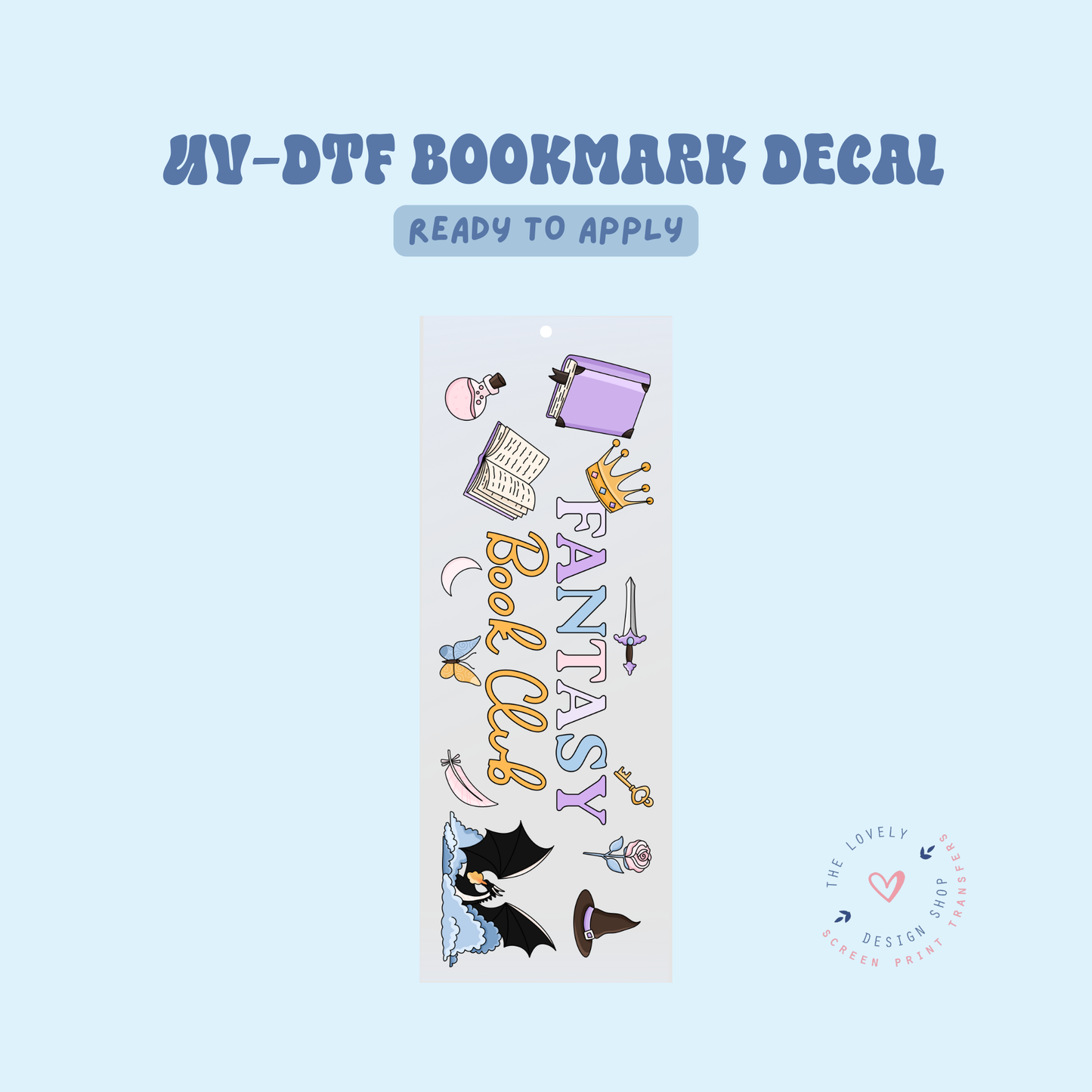 Fantasy Book Club - UV DTF Bookmark Decal - Jan 27