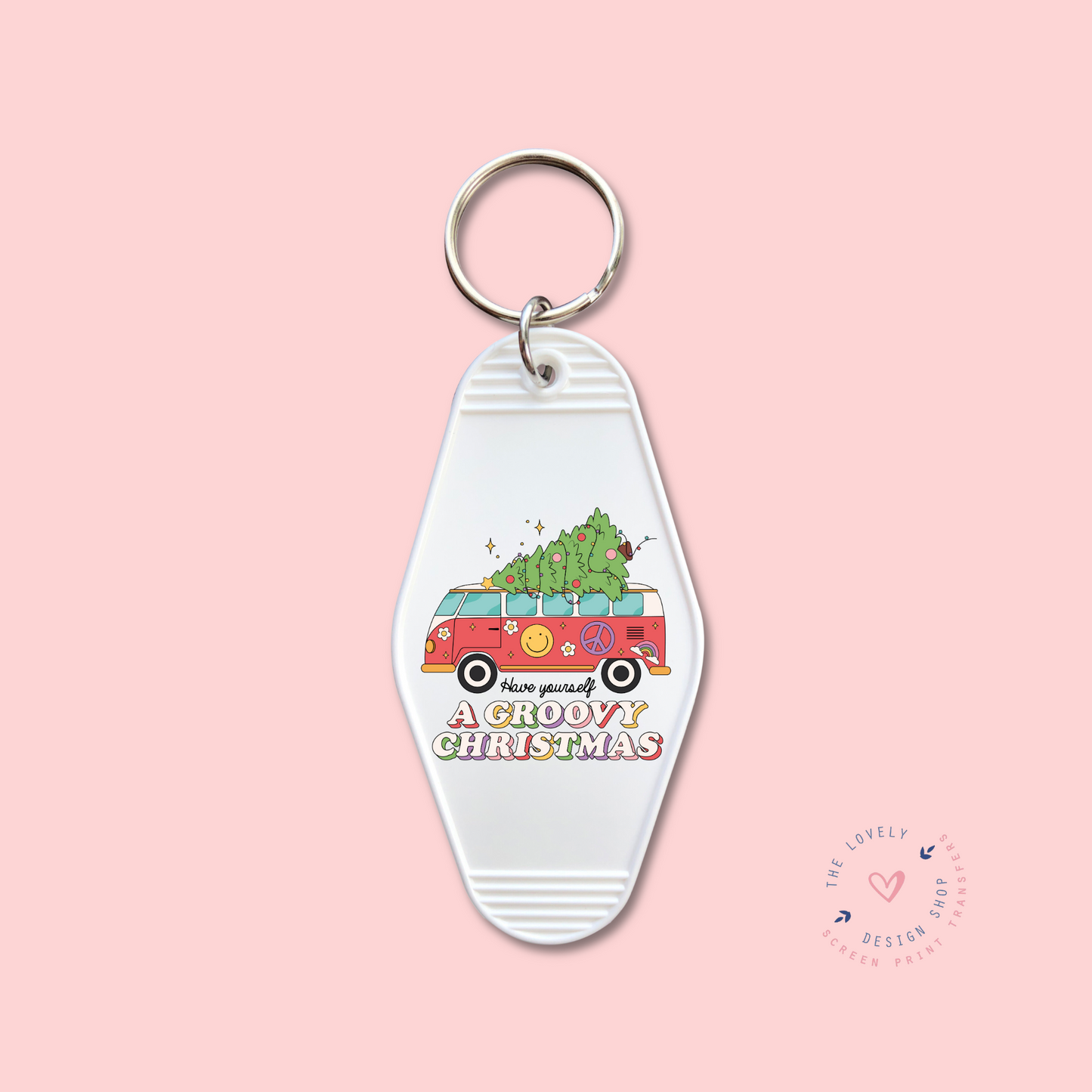 Have Yourself A Groovy Christmas - Keychain UV DTF Decal - Oct 15