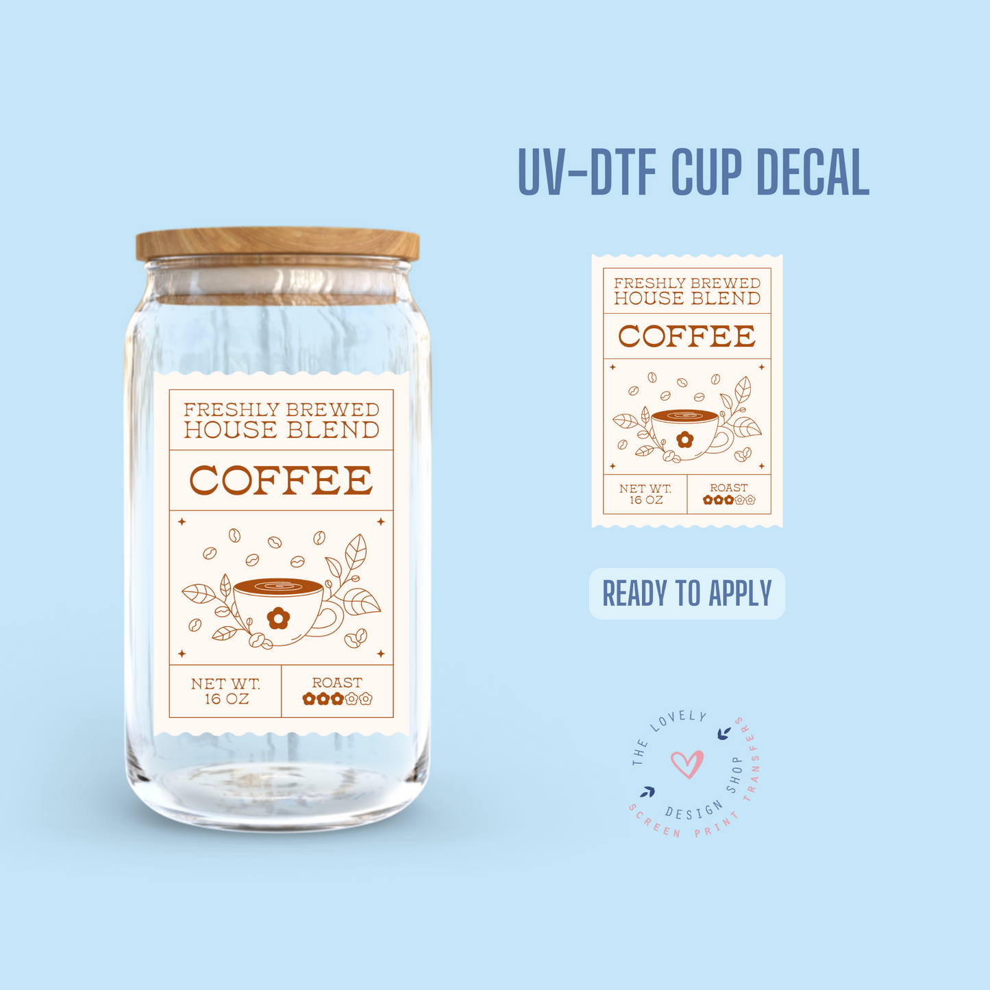Retro Coffee Labels - UV DTF Cup Decal (Ready to Ship) Mar 4