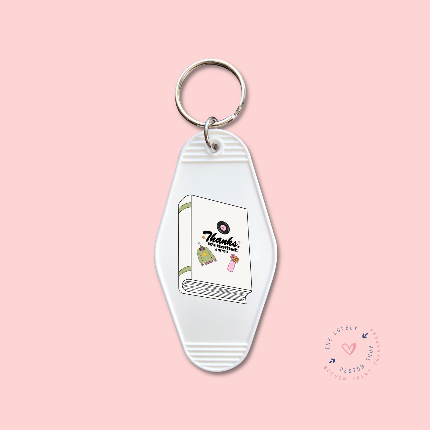 Thrifted Book - Keychain UV DTF Decal - Dec 2