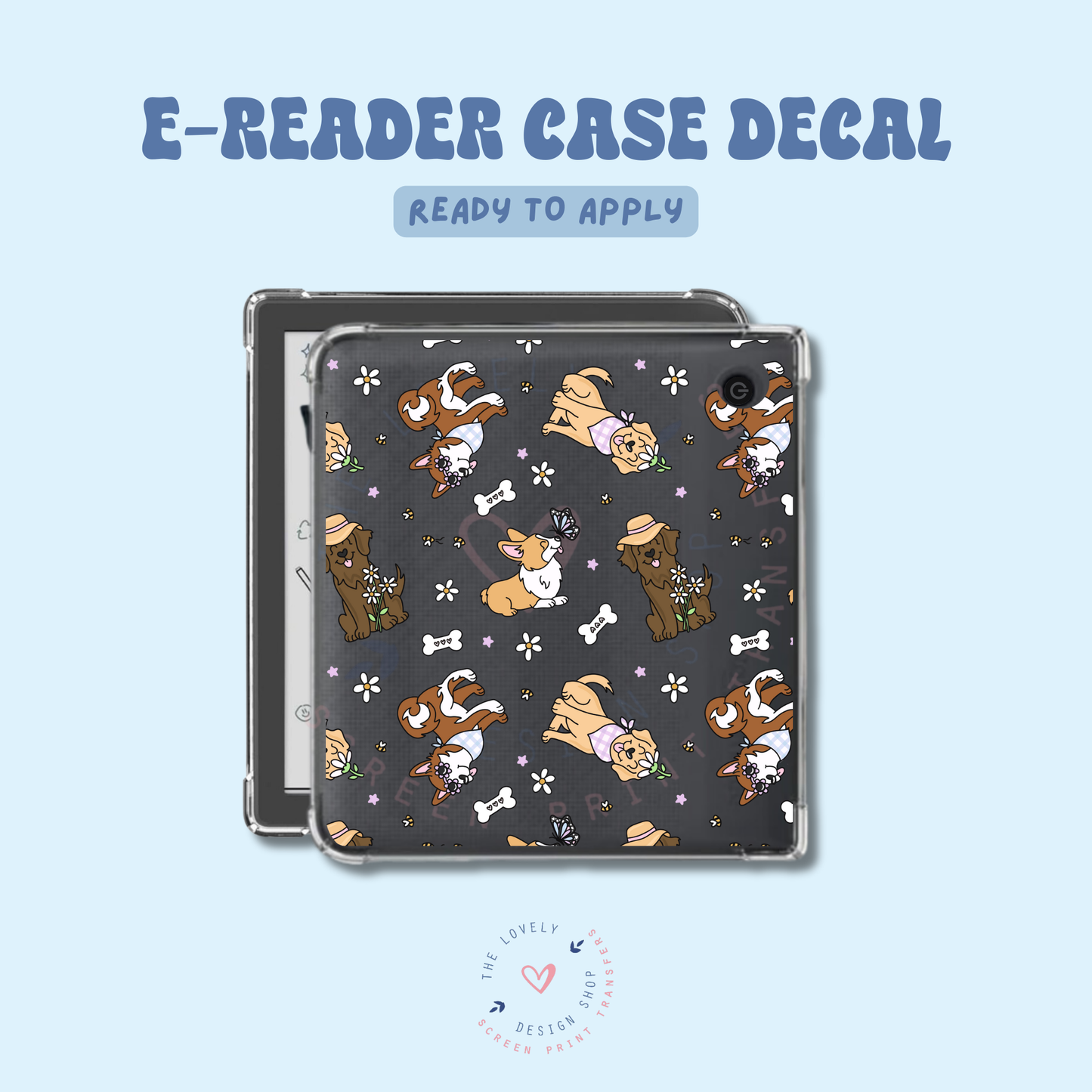 Spring Pups - UV DTF E-Reader Decal - Jan 27