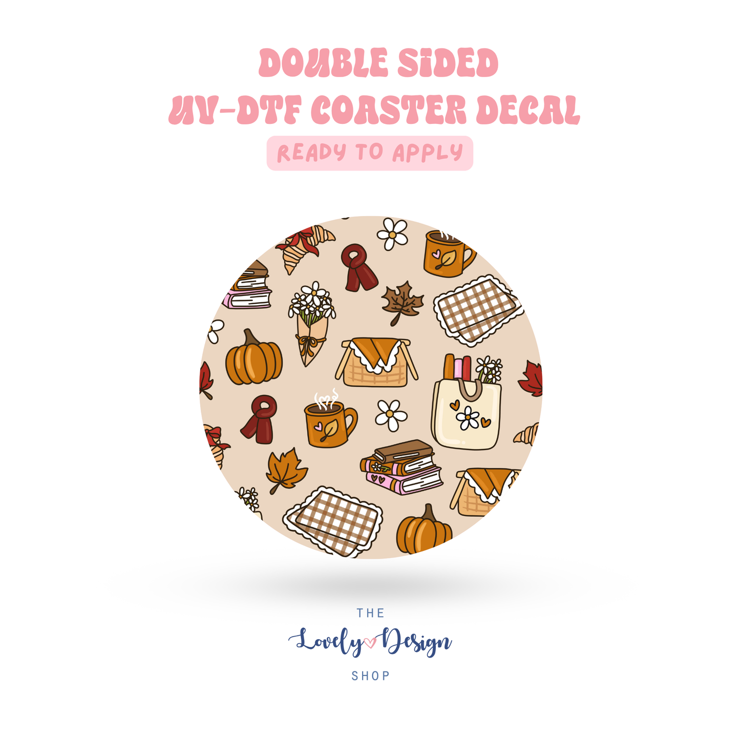 Fall Picnic - UV DTF Coaster Decal - Aug 8
