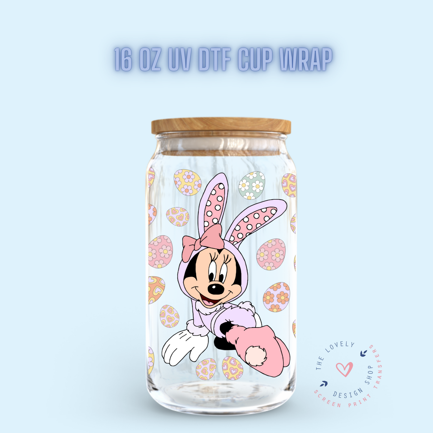 Magical Girl Mouse Easter - UV DTF 16 oz Libbey Cup Wrap (Ready to Ship) Jan 15
