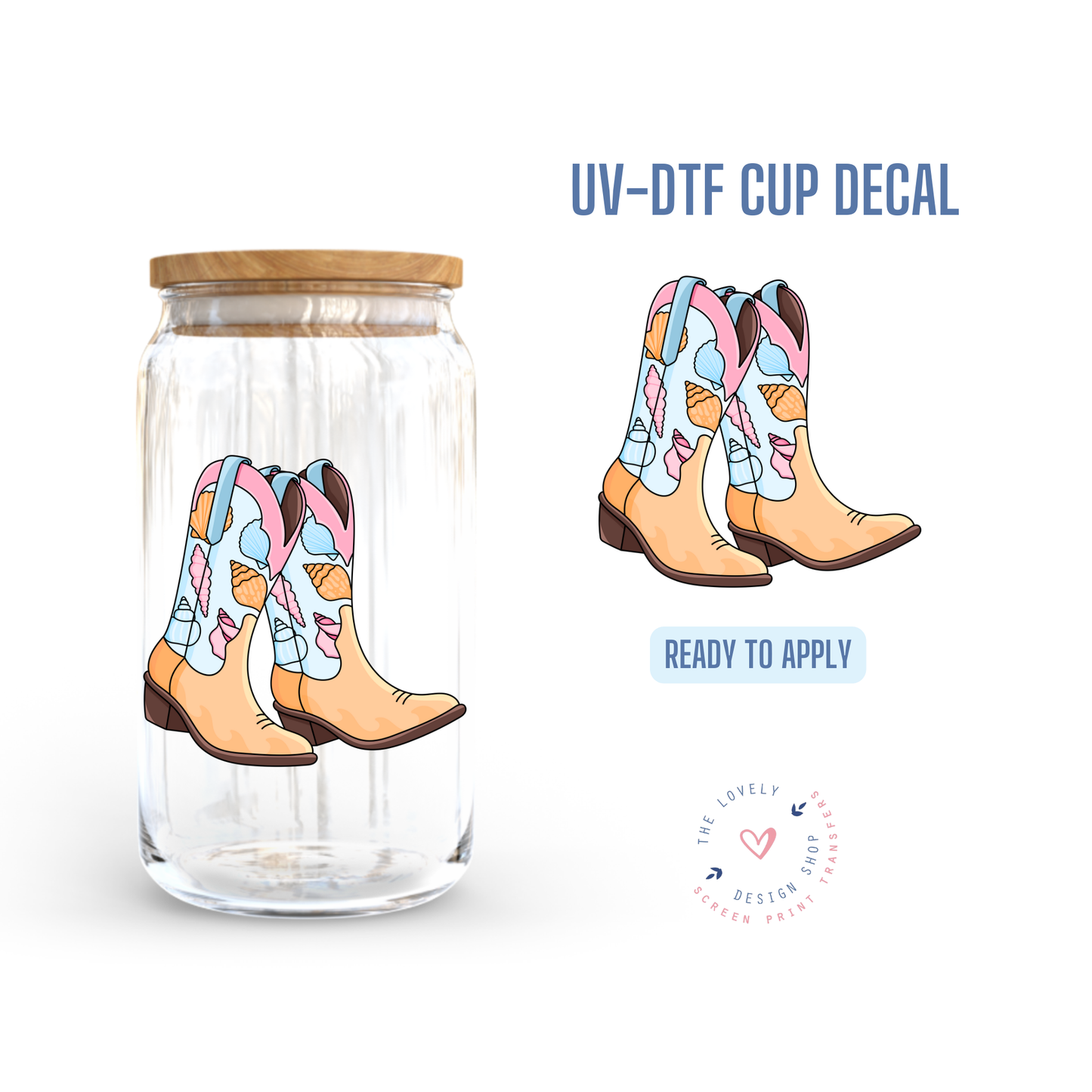 Coastal Cowgirl - UV DTF Cup Decal (Ready to Ship) May 20