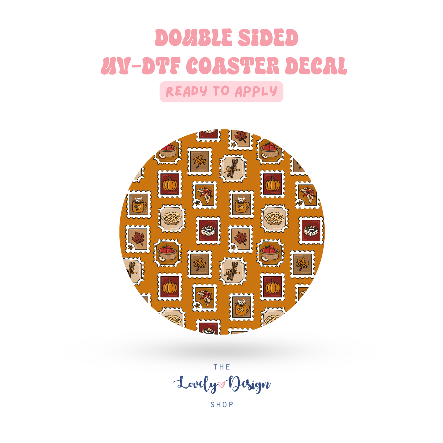 Fall Stamps - UV DTF Coaster Decal - Aug 8