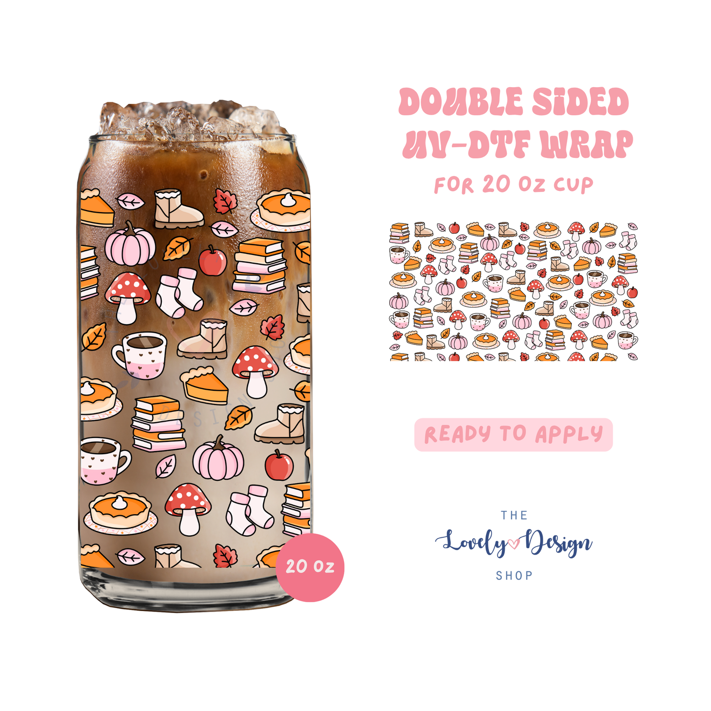 Autumn Treats - UV DTF 20 oz Libbey Cup Wrap - Aug 8