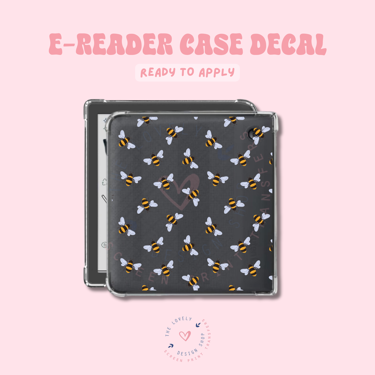 Ditsy Bees - UV DTF E-Reader Decal - Feb 4