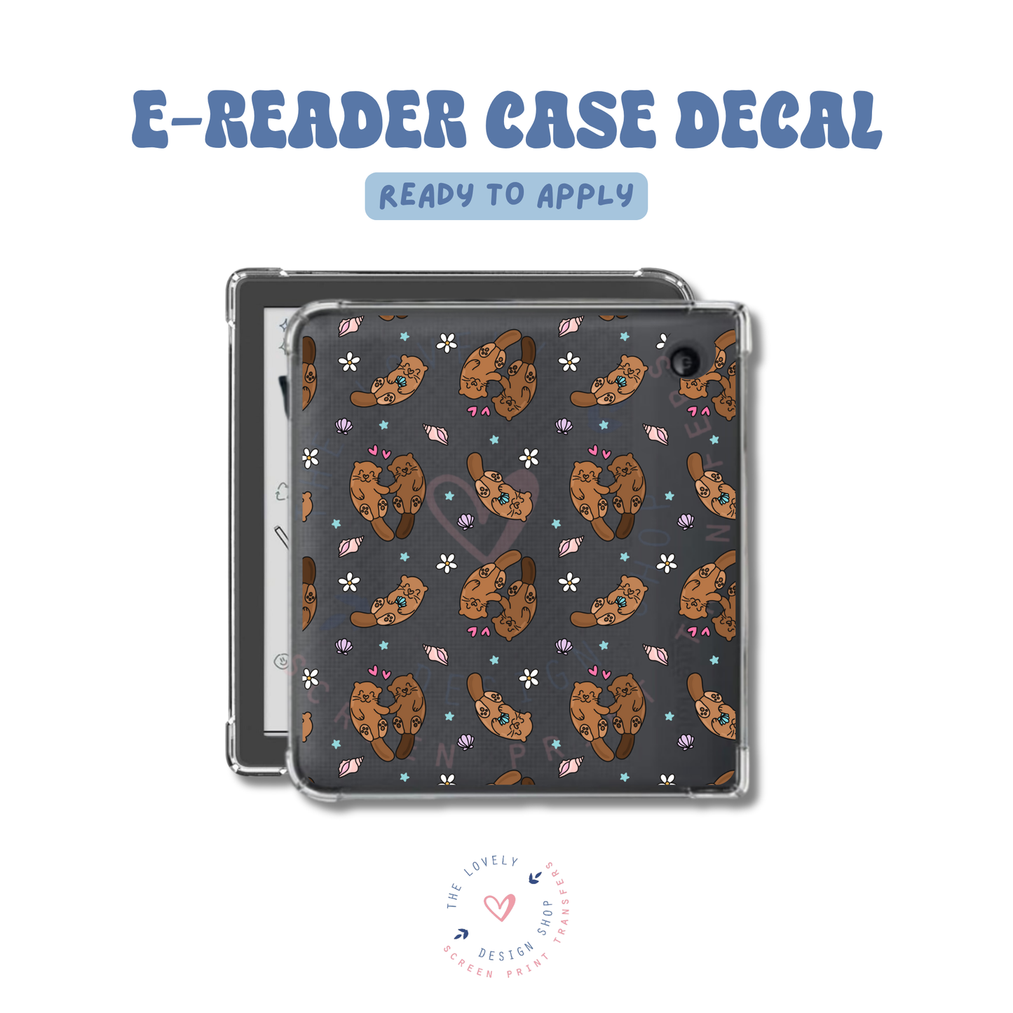 Cute Otters - UV DTF E-Reader Decal Jun 11
