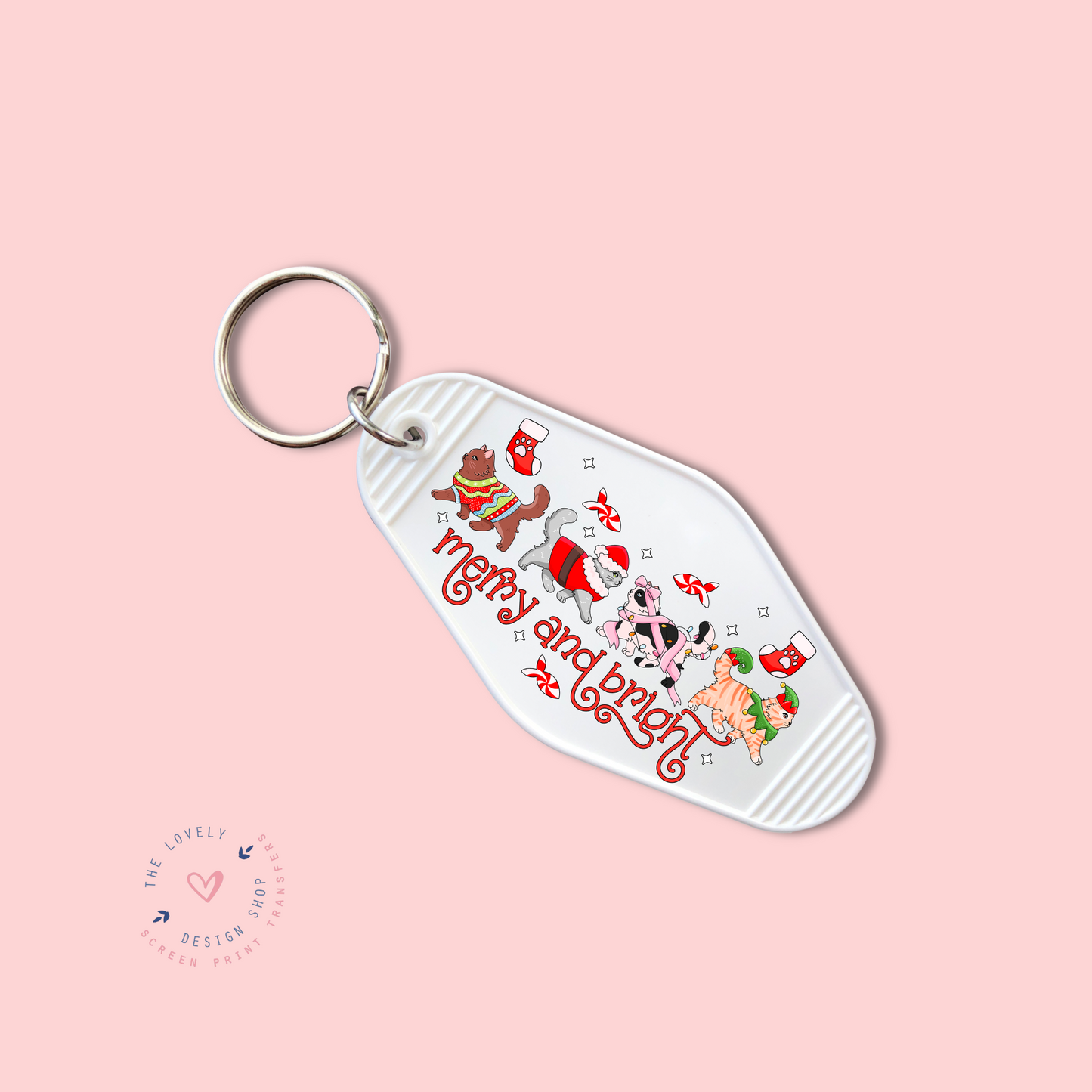 Cats Merry And Bright - Keychain UV DTF Decal - Oct 8
